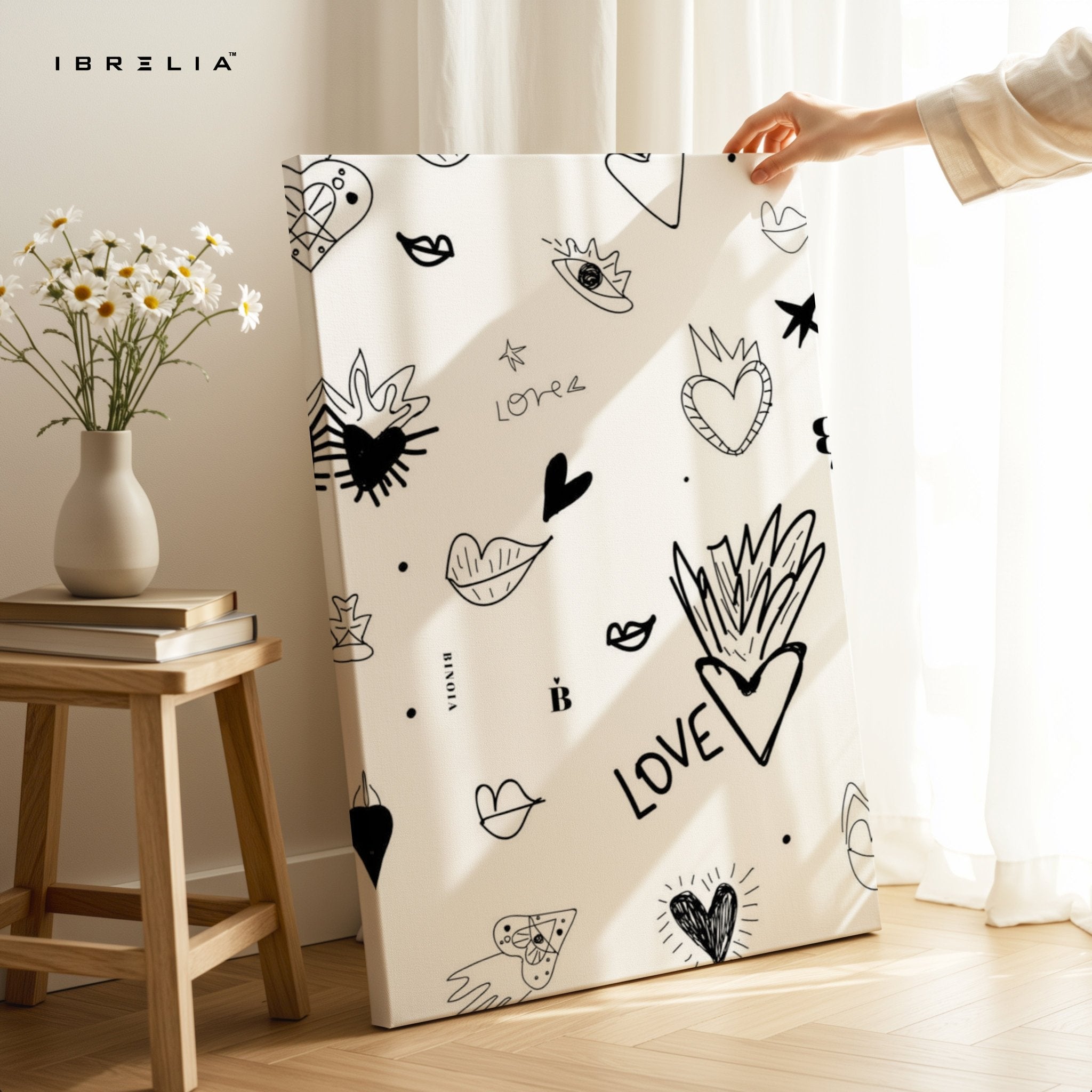 Minimal Love Sketch Wall Frame | 4K Ultra Wrap Frame Wall Art in Pakistan | IBRELIA™ - IBRELIA