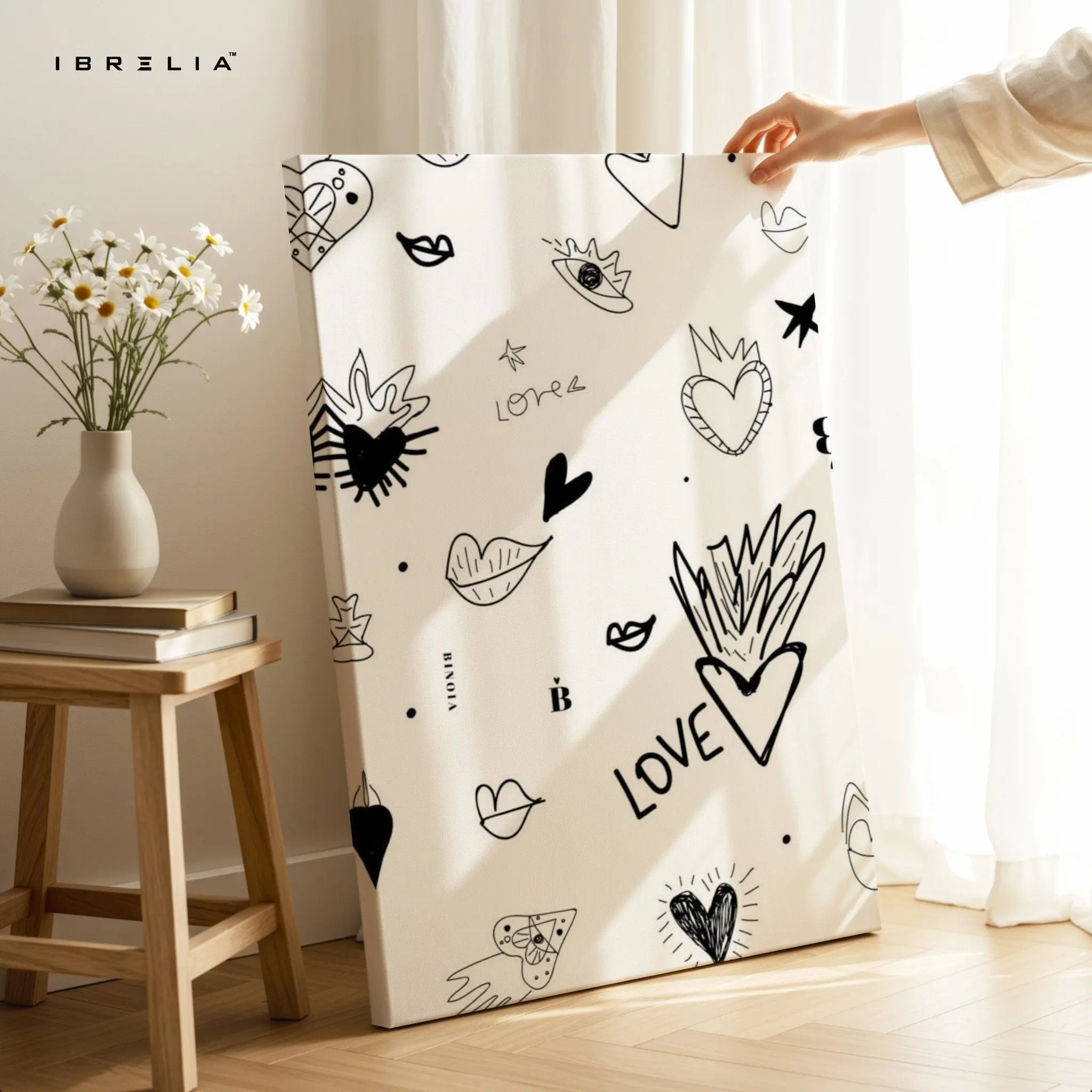 Minimal Love Sketch Wall Frame | 4K Ultra Wrap Frame Wall Art in Pakistan | IBRELIA™ - IBRELIA