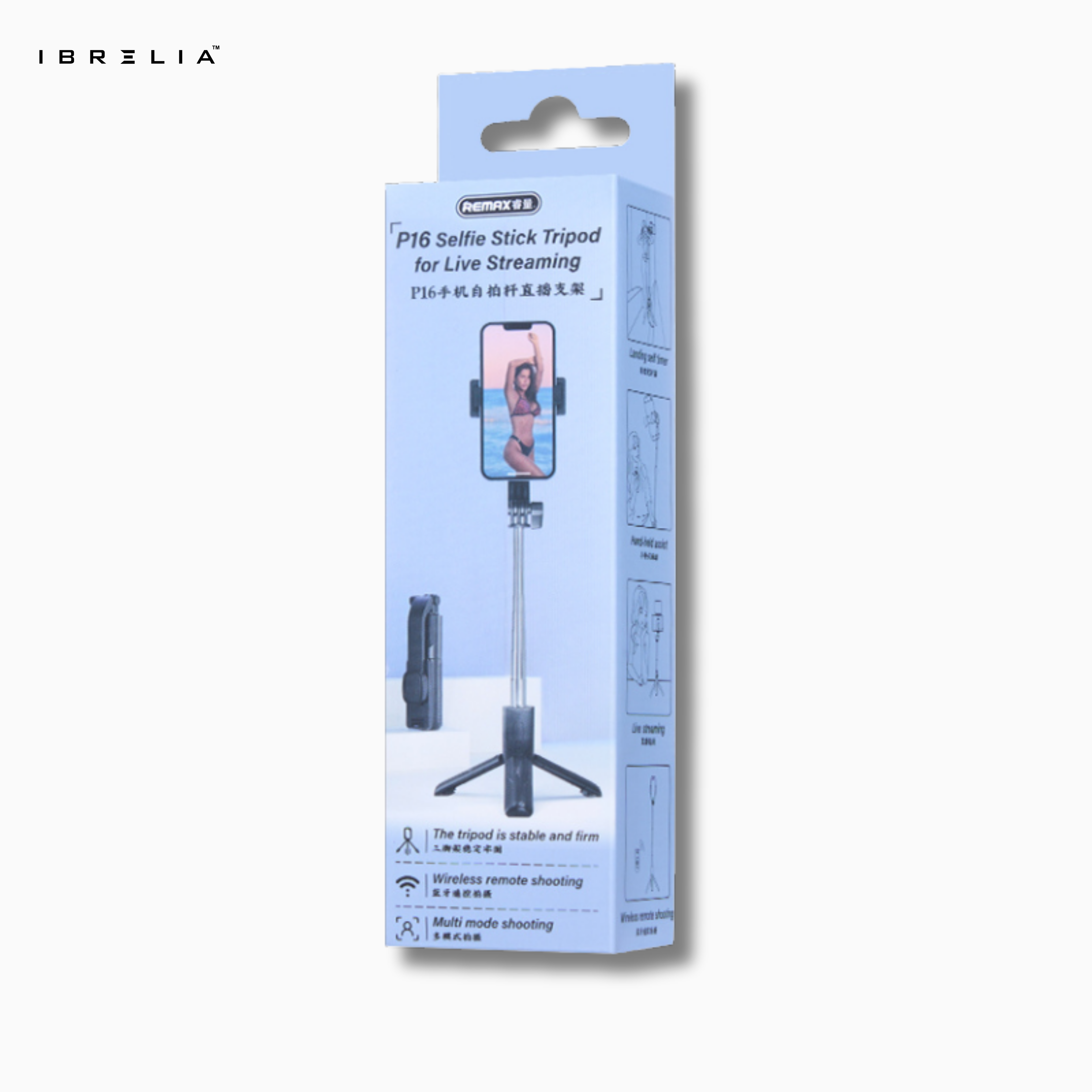 REMAX Selfie Stick Tripod P16 | 0.8m Extendable | Wireless Remote | Live Streaming & Photography | IBRELIA™