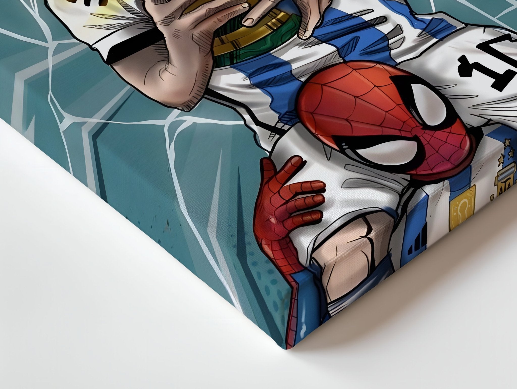 Messi × Spiderman Heroes Wall Frame | 4K Ultra Wrap Frame Wall Art in Pakistan | IBRELIA™ - IBRELIA