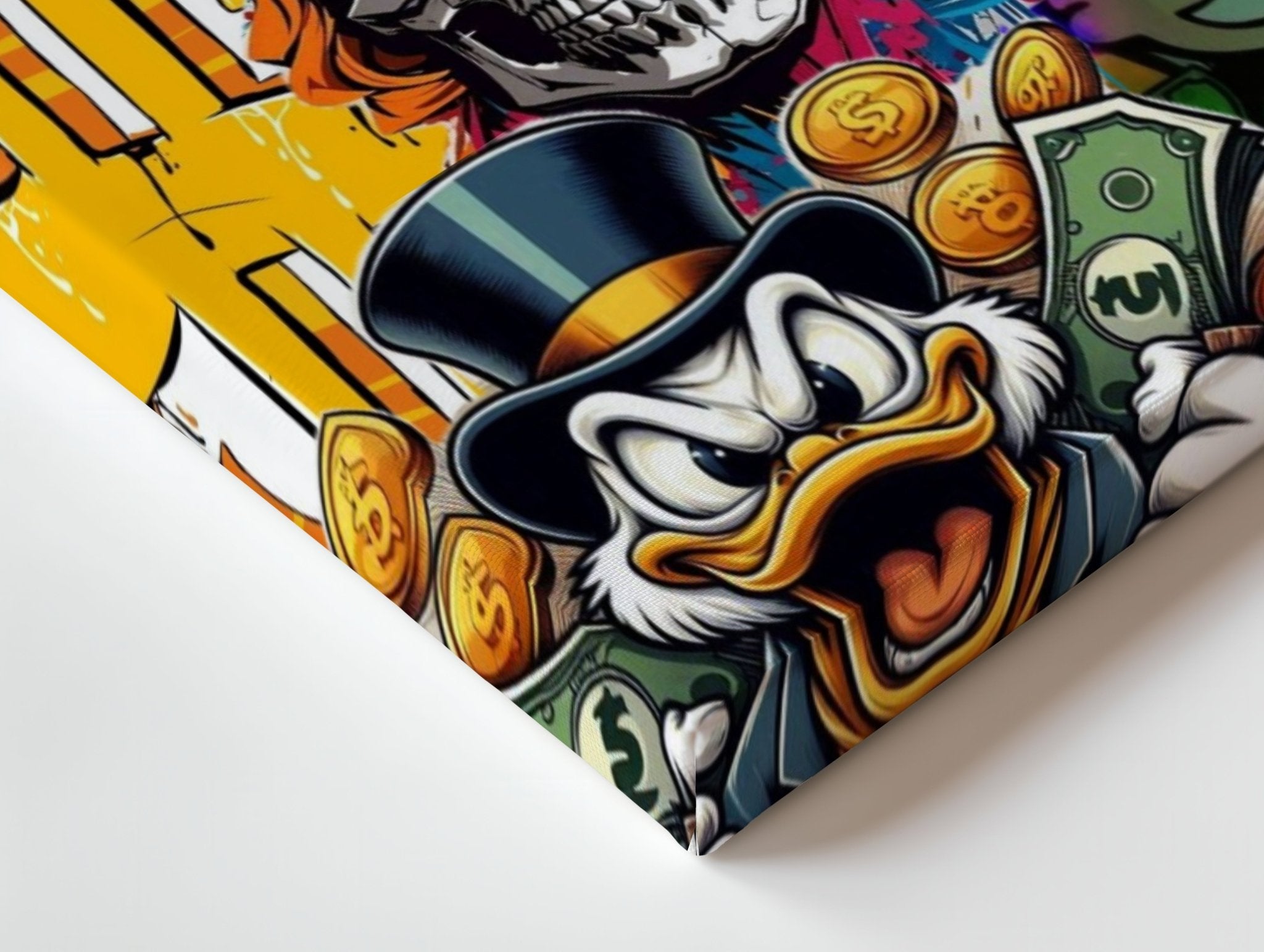 Crowned Skull Money Graffiti Wall Frame | 4K Ultra Wrap Frame Wall Art in Pakistan | IBRELIA™ - IBRELIA