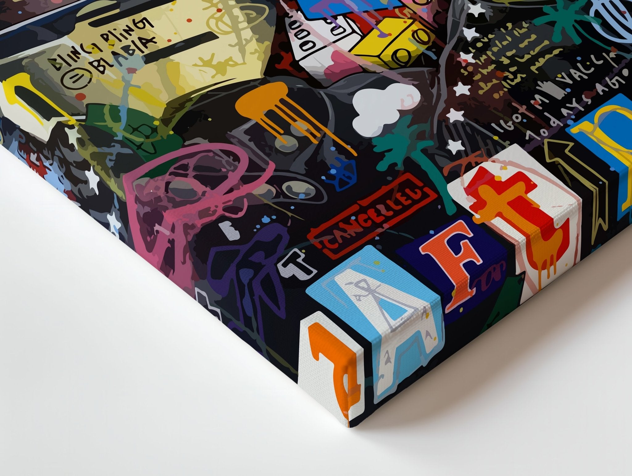 Daft Punk Graffiti Collage – 4K Ultra Wrap Frame Wall Art in Pakistan | IBRELIA™ - IBRELIA