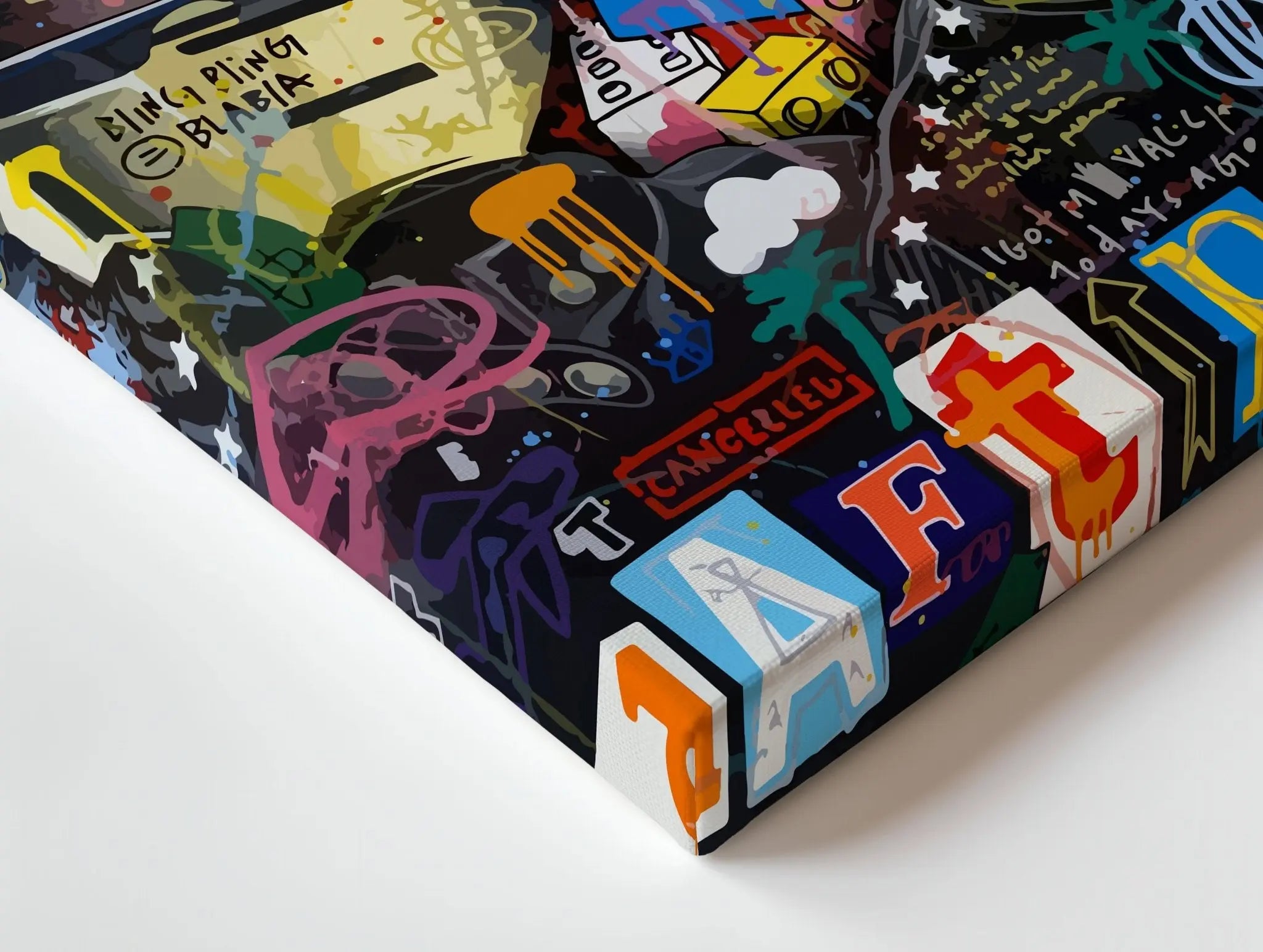 Daft Punk Graffiti Collage – 4K Ultra Wrap Frame Wall Art in Pakistan | IBRELIA™ - IBRELIA