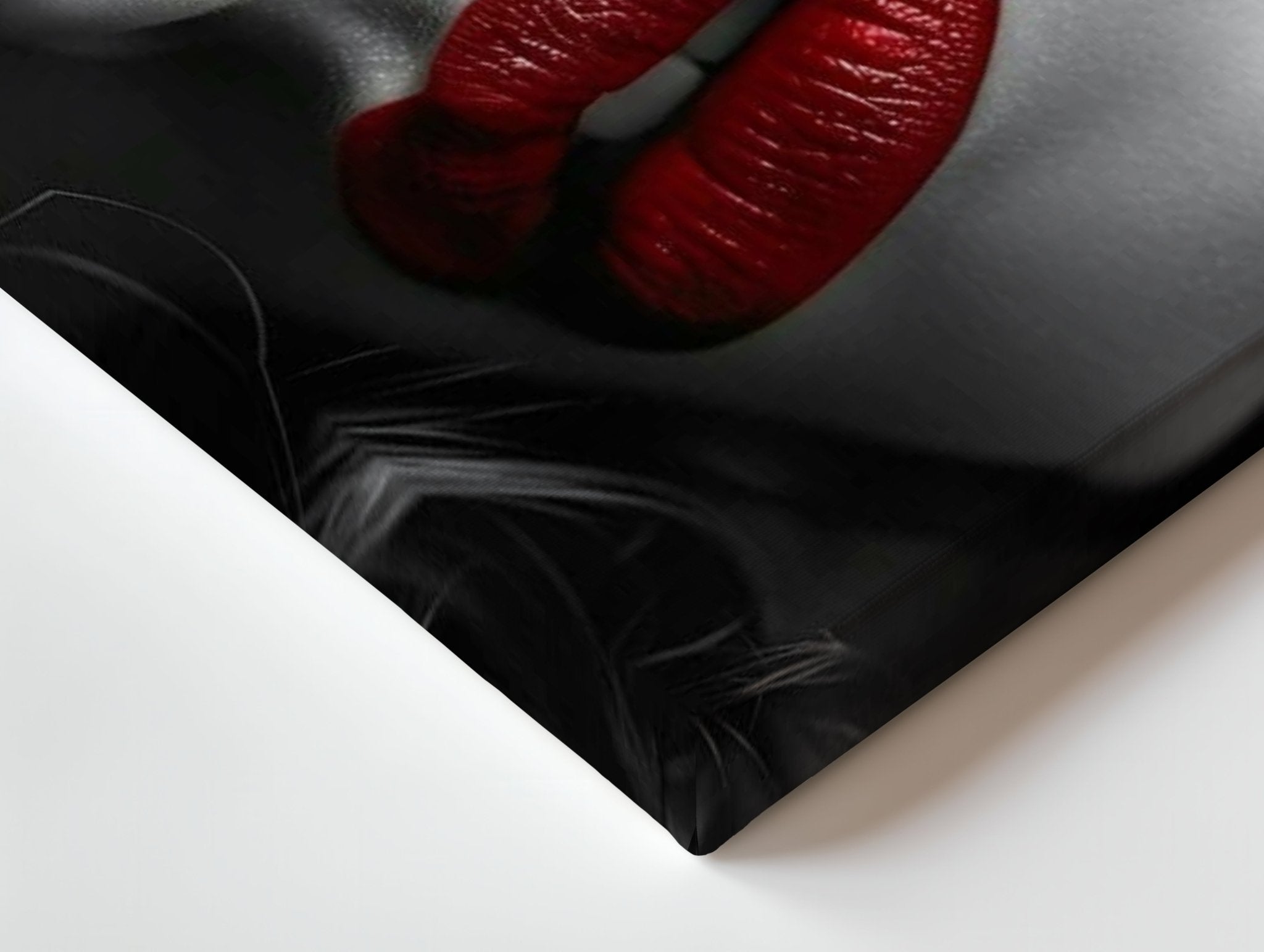 Red Lips Noir Wall Frame | 4K Ultra Wrap Frame Wall Art in Pakistan | IBRELIA™ - IBRELIA