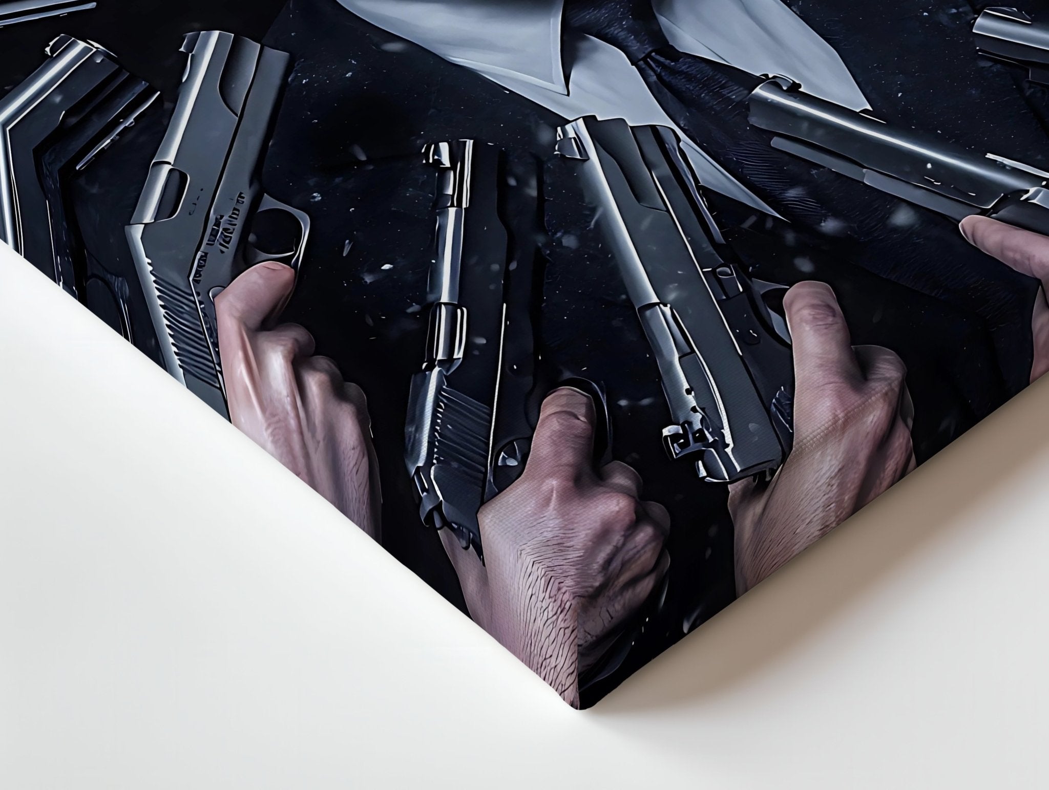 John Wick Surrounded by Guns 4K Ultra Wrap Frame Wall Art in Pakistan | IBRELIA™ - IBRELIA