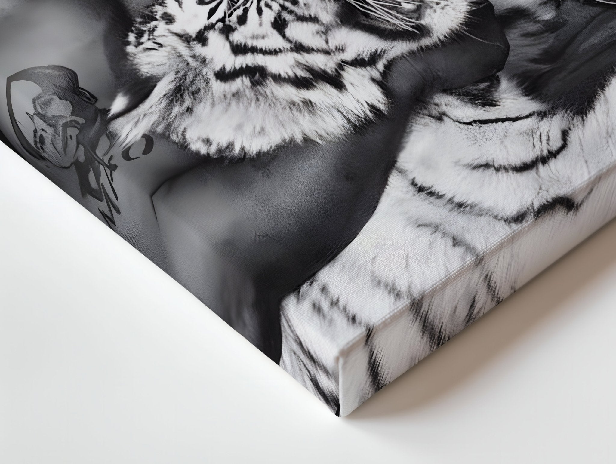 Mike Tyson & White Tiger Wall Art – Power Meets Majesty | IBRELIA™ - IBRELIA