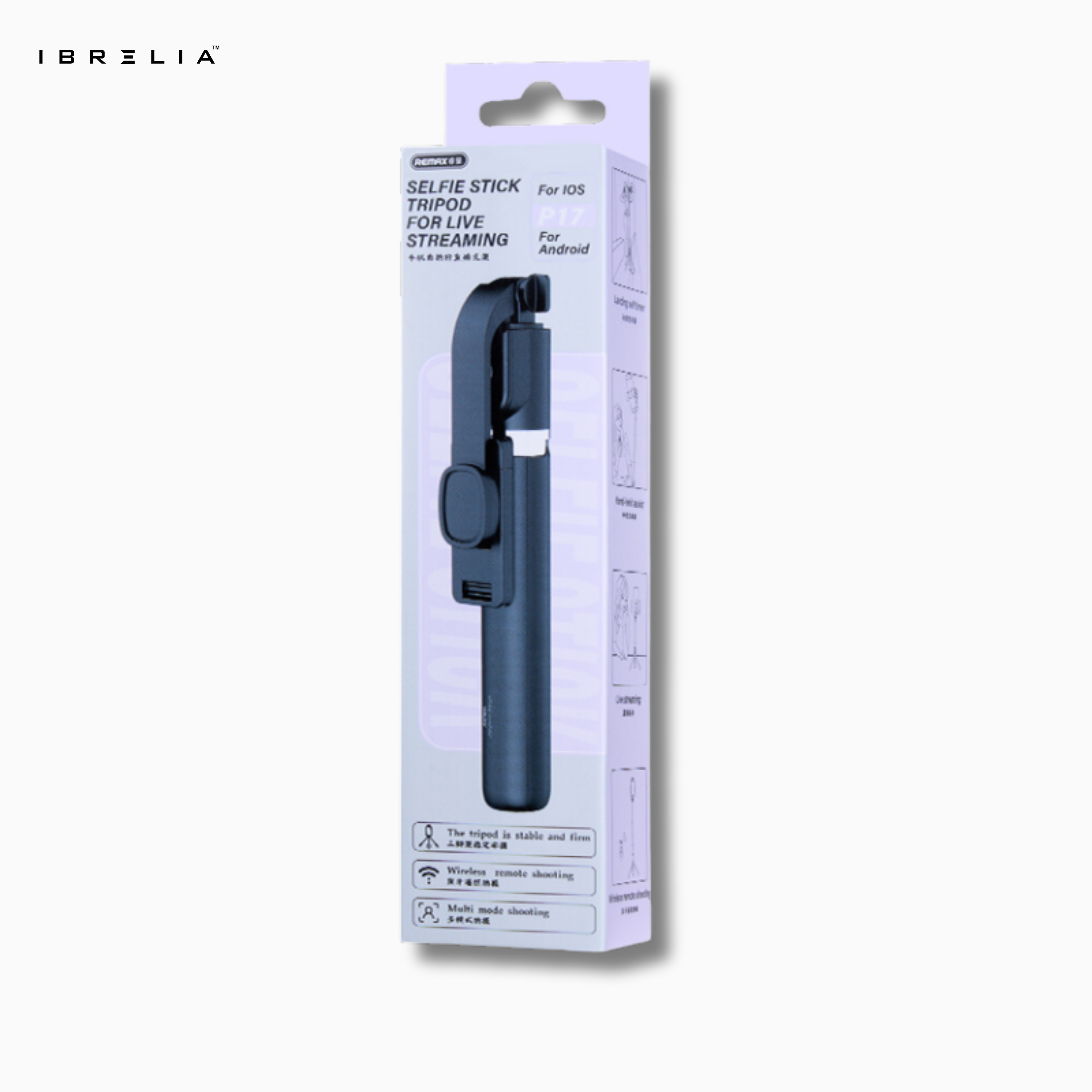 REMAX Selfie Stick Tripod P17 | 1.3m Extendable | Wireless Remote | Live Streaming & Photography | IBRELIA™