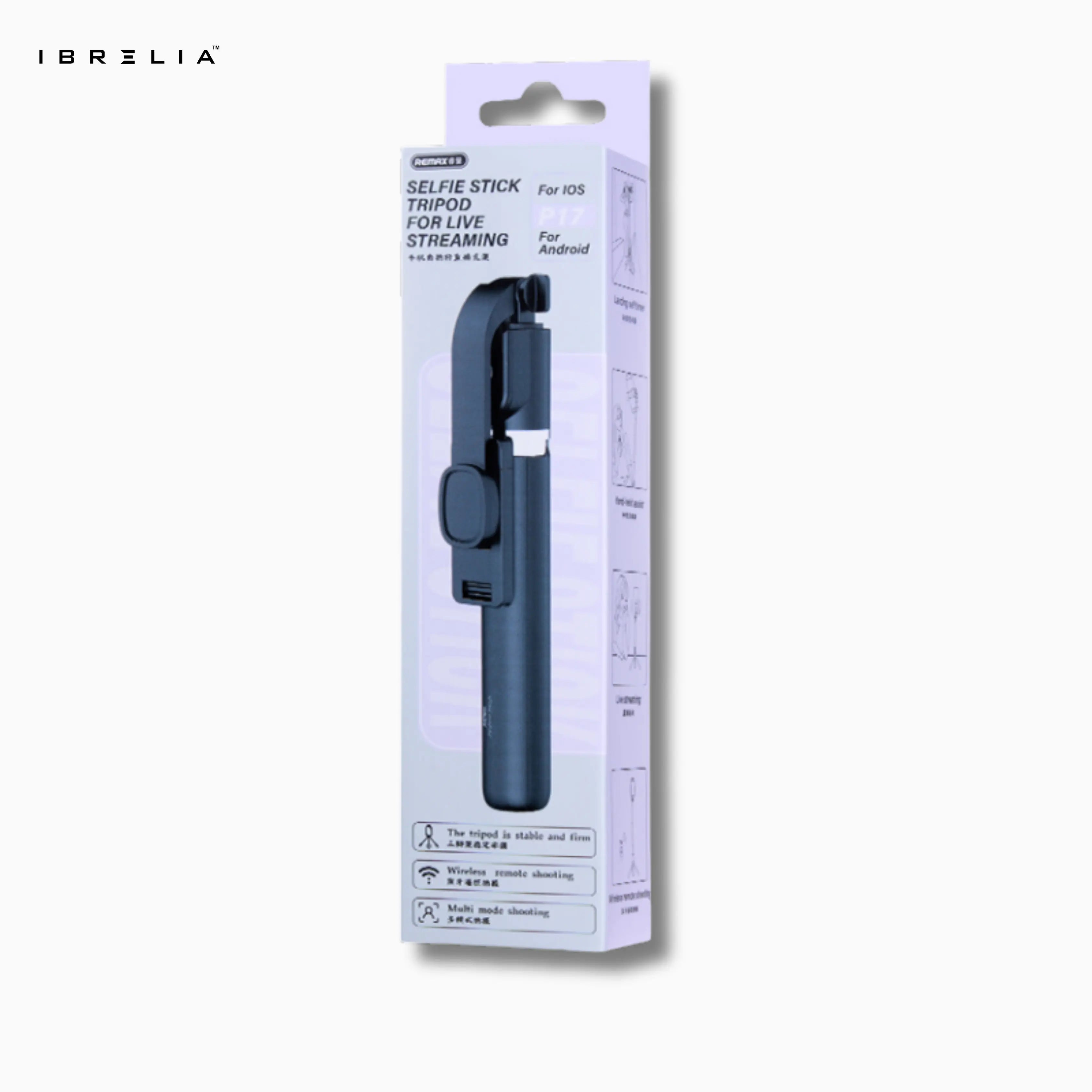 REMAX Selfie Stick Tripod P17 | 1.3m Extendable | Wireless Remote | Live Streaming & Photography | IBRELIA™ IBRELIA
