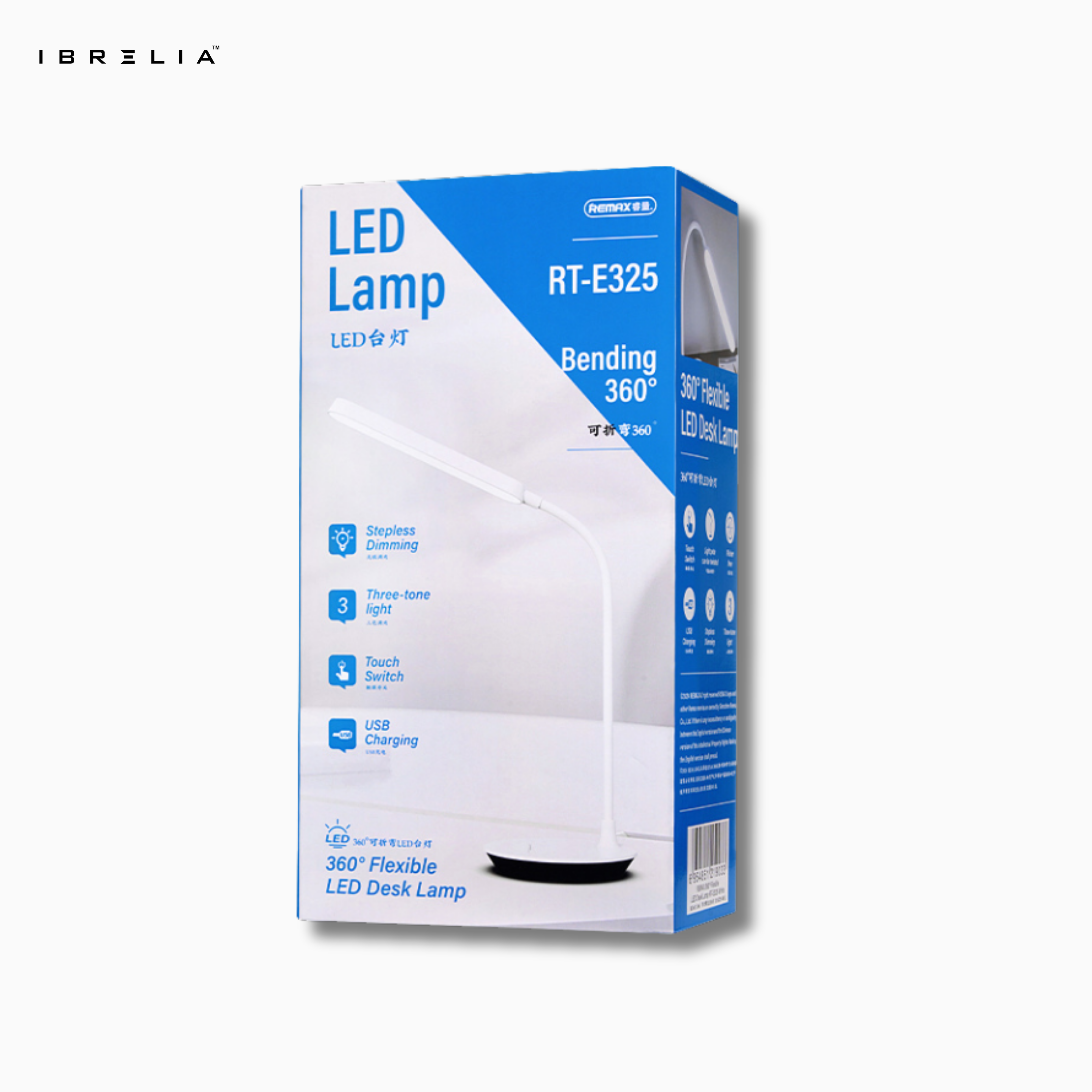 REMAX 360° Flexible LED Desk Lamp RT-E325 | Touch Control | Adjustable Brightness | Energy-Efficient | IBRELIA™