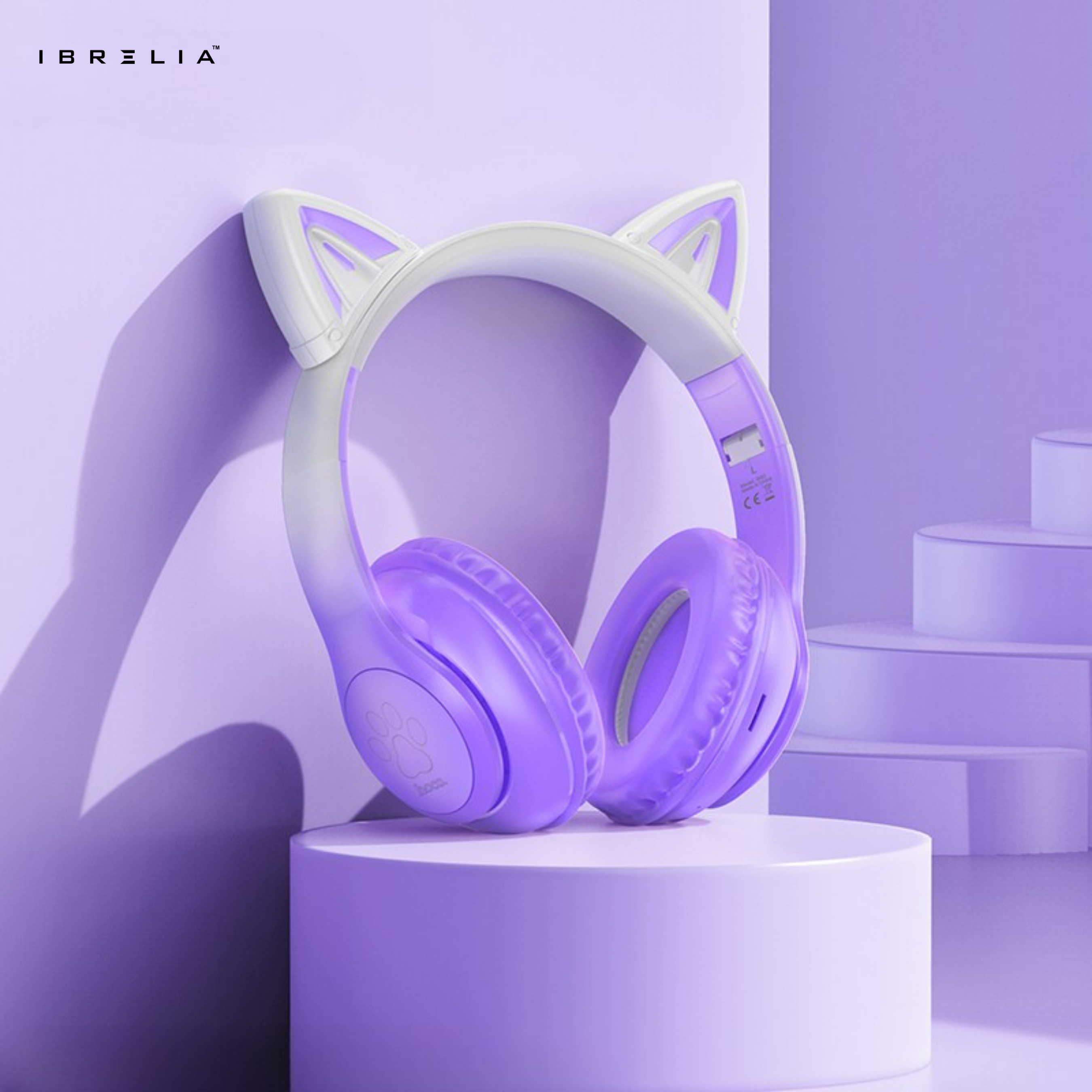 HOCO W42 Cat Ear Wireless Bluetooth Headphones – LED Light Ears, 12H Playtime | IBRELIA™