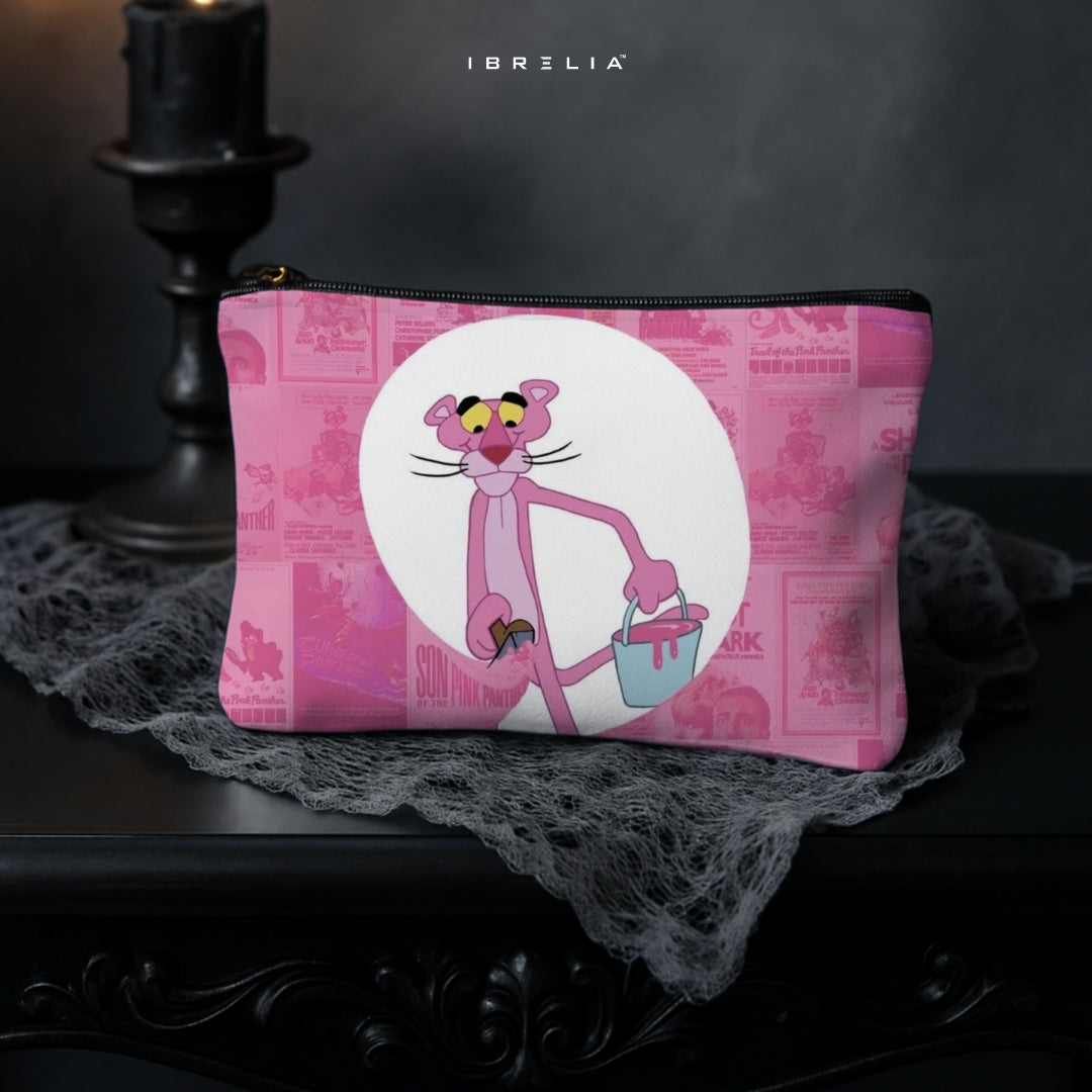 Pink Panther Vintage Makeup & Pencil Pouch – Double-Sided Print – IBRELIA™ IBRELIA