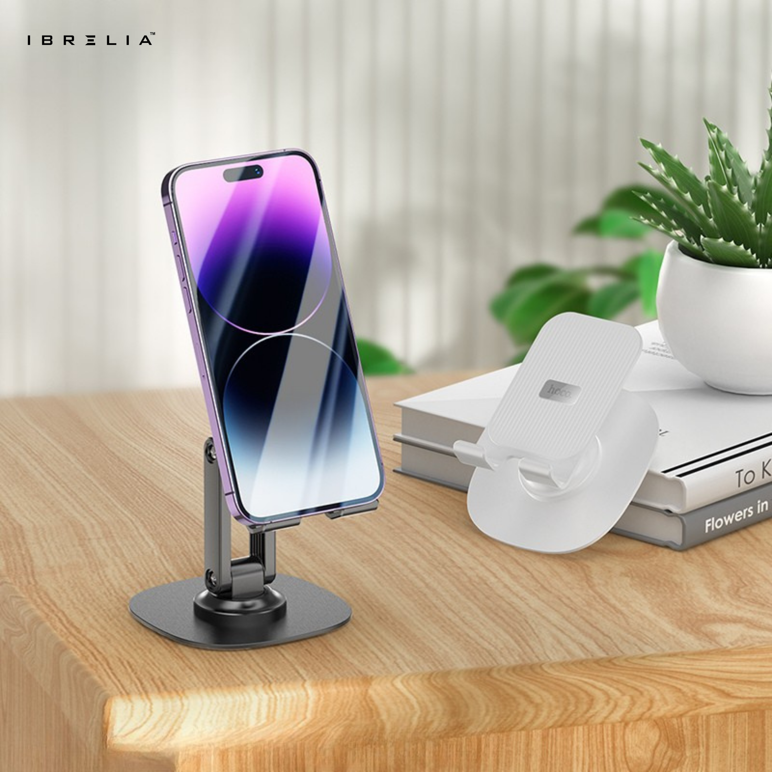 HOCO HD6 Three-Axis Adjustable Folding Phone Desktop Stand (Black/White) – HOCO | IBRELIA™
