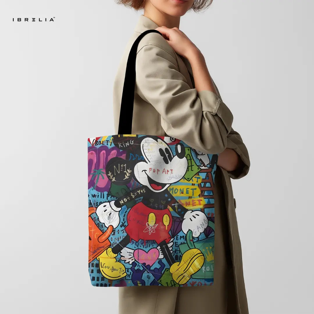 IBRELIA™ Pop Art Street Tote Bag – Graffiti Cartoon Style Premium Tote IBRELIA