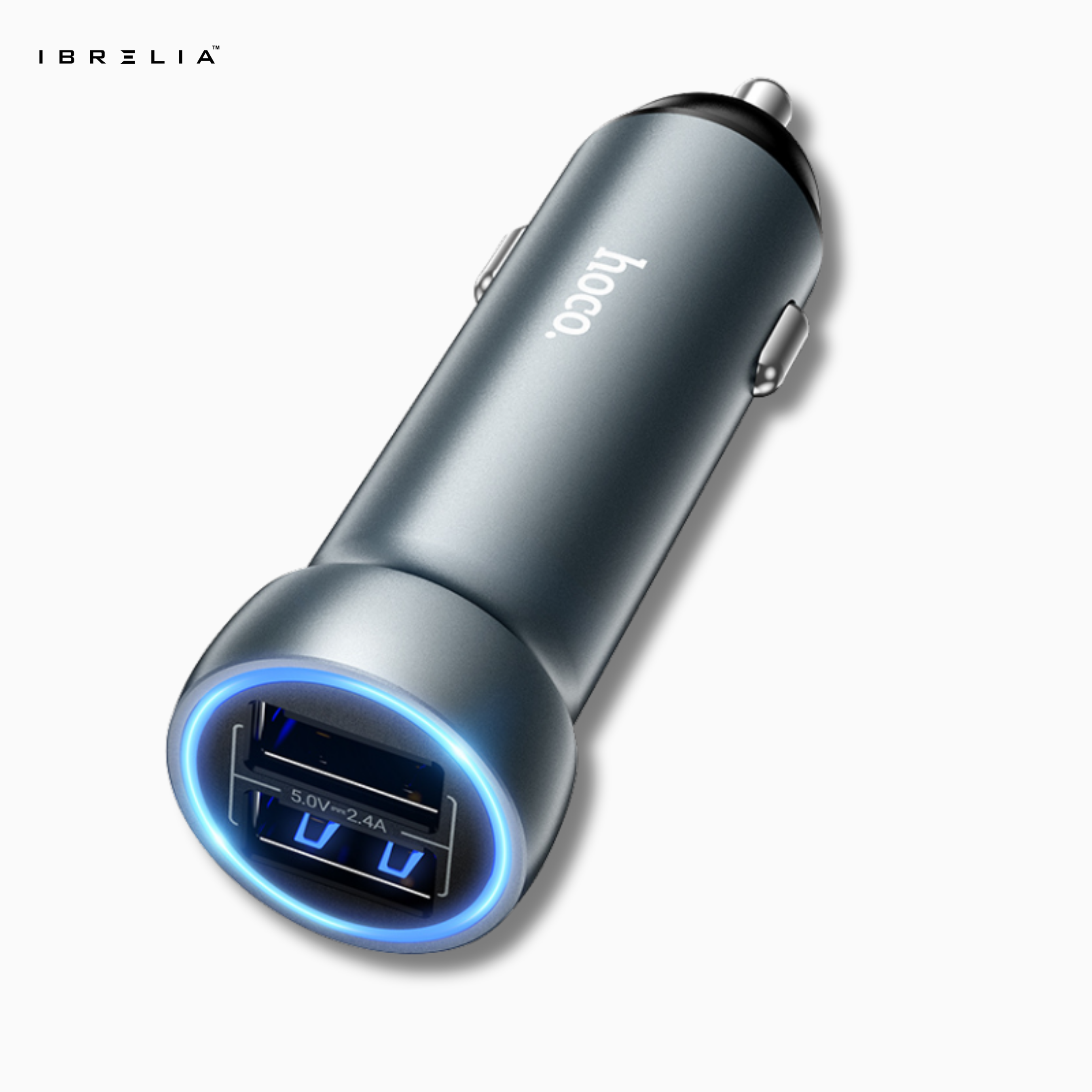 HOCO Z54 Prosperous 15.5W Extended Metal Dual-Port Car Charger | IBRELIA™