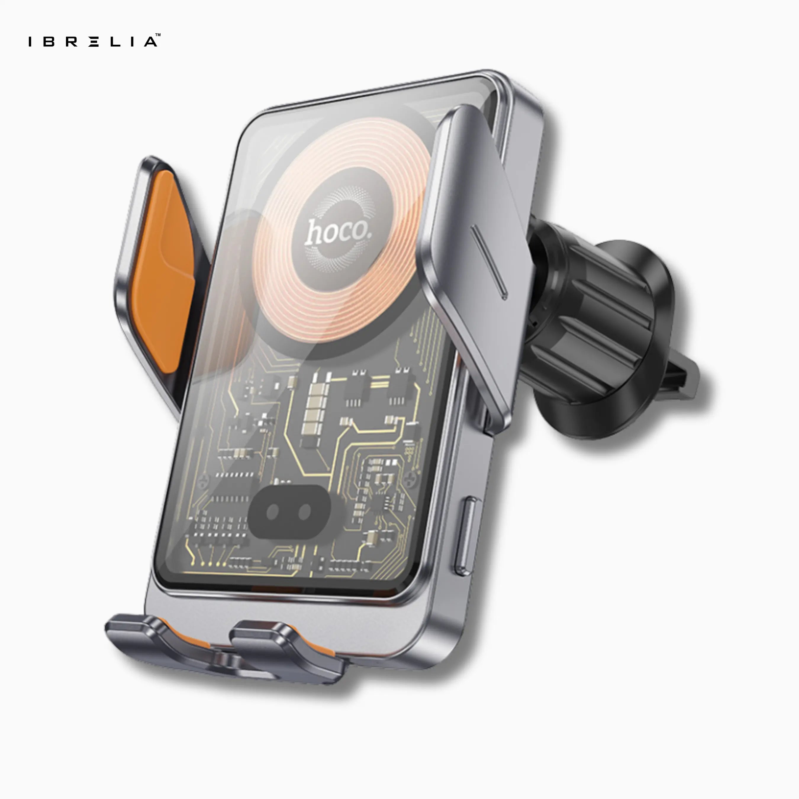 HOCO HW7 Automatic Clamping Wireless Car Charger – 15W Fast Charging Air Vent Holder | IBRELIA™ IBRELIA