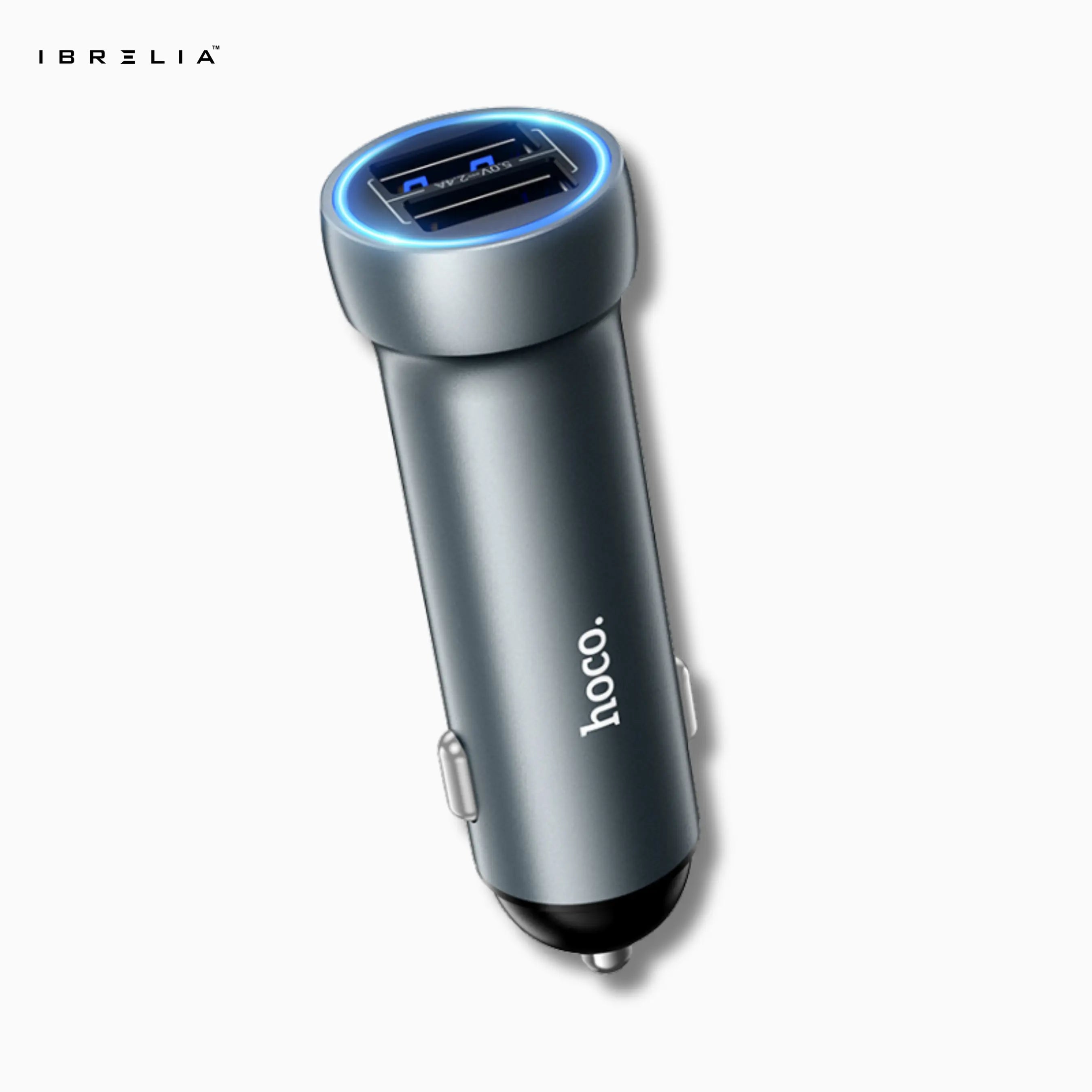 HOCO Z54 Prosperous 15.5W Extended Metal Dual-Port Car Charger | IBRELIA™ IBRELIA