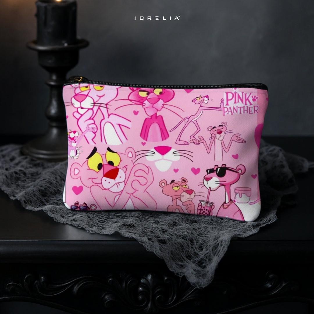 Pink Panther Collage Makeup & Pencil Pouch – Double-Sided Print – IBRELIA™ IBRELIA