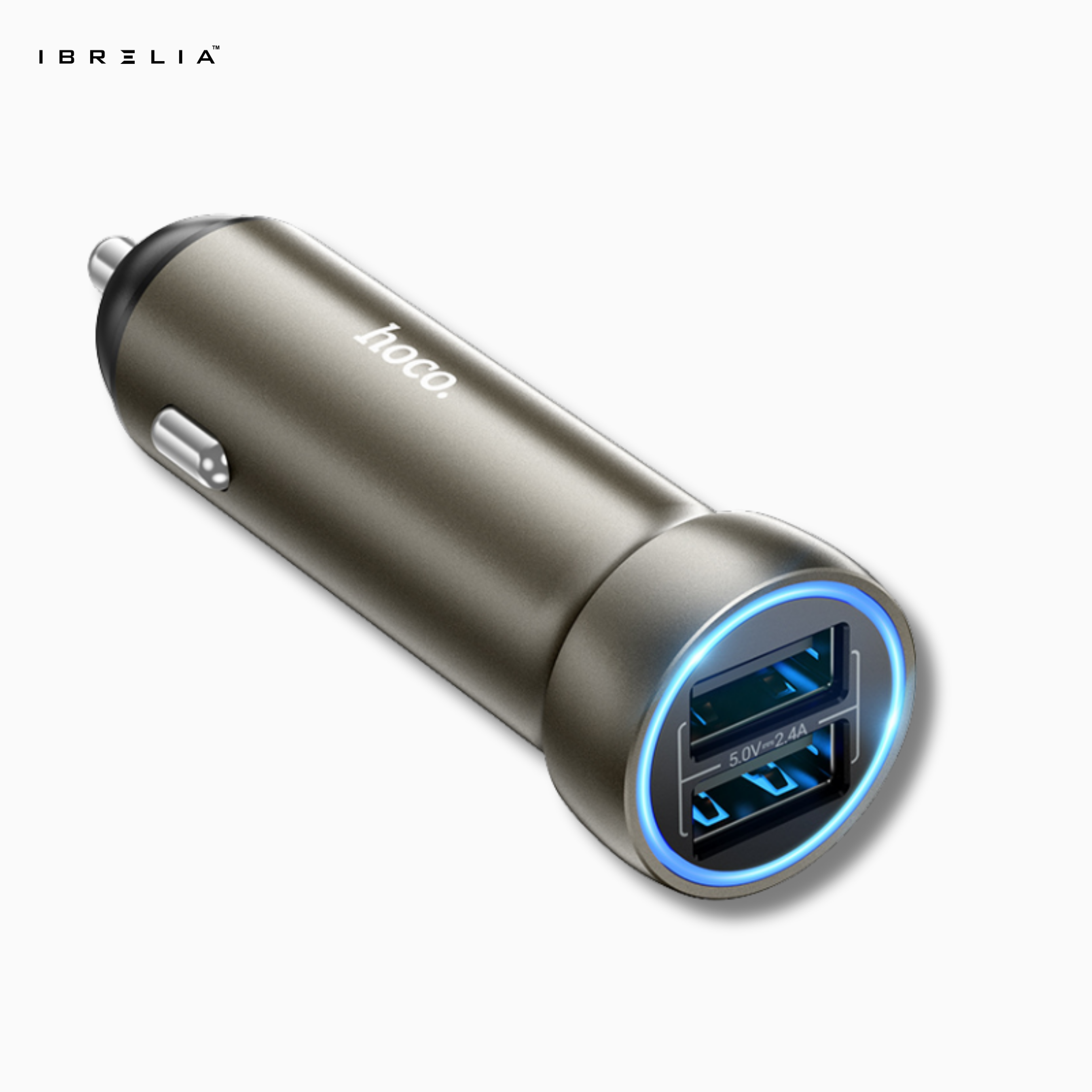 HOCO Z54 Prosperous 15.5W Extended Metal Dual-Port Car Charger | IBRELIA™