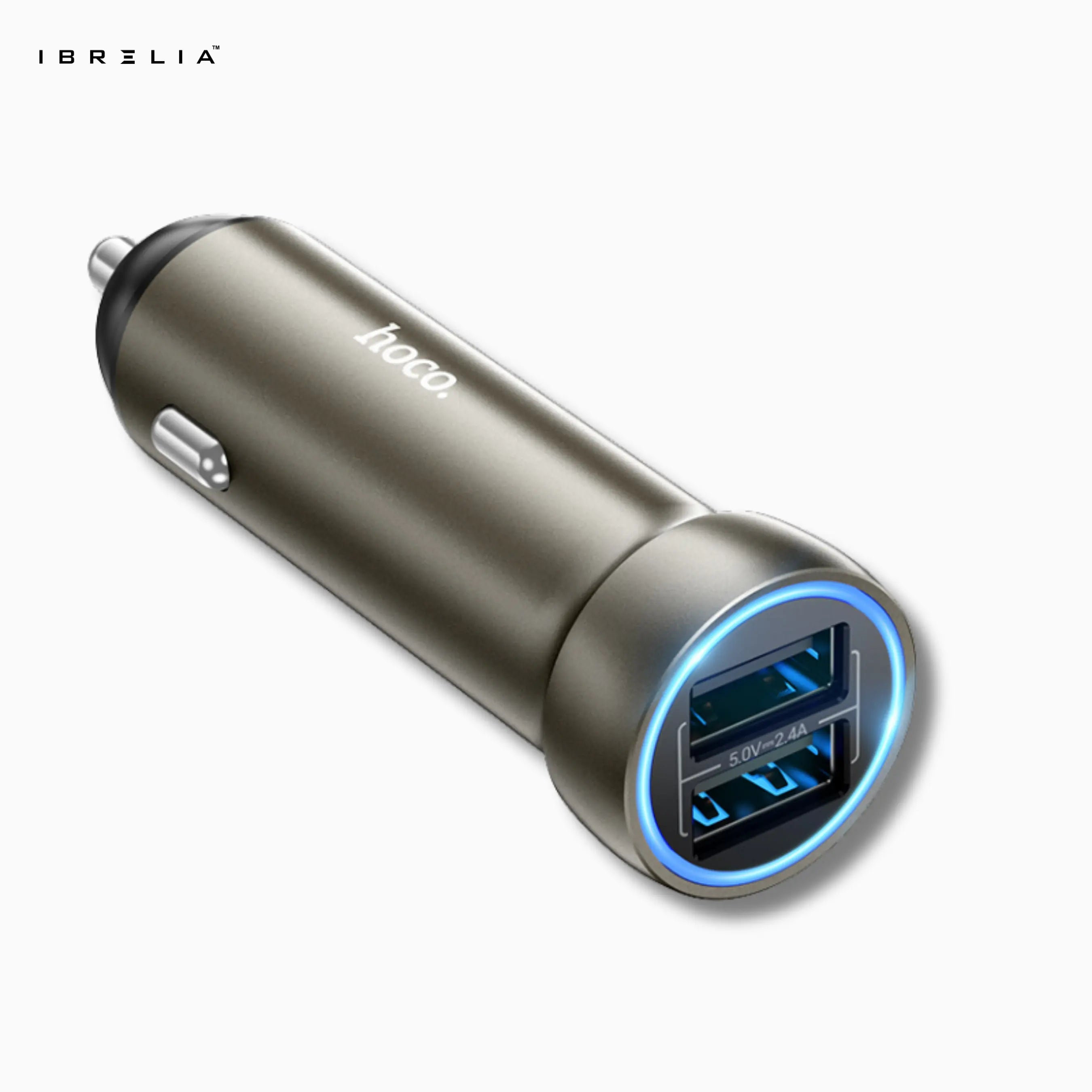 HOCO Z54 Prosperous 15.5W Extended Metal Dual-Port Car Charger | IBRELIA™ IBRELIA