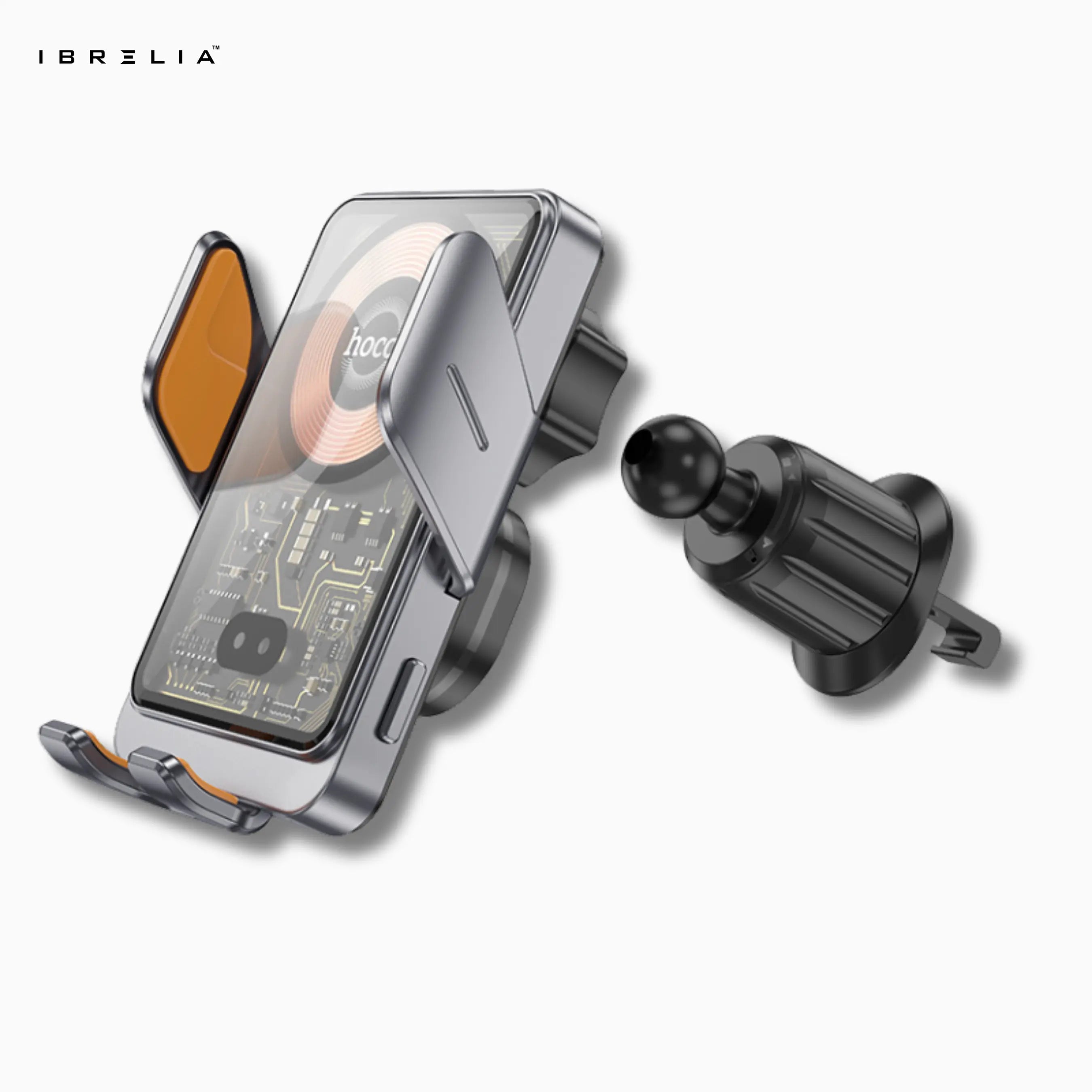 HOCO HW7 Automatic Clamping Wireless Car Charger – 15W Fast Charging Air Vent Holder | IBRELIA™ IBRELIA