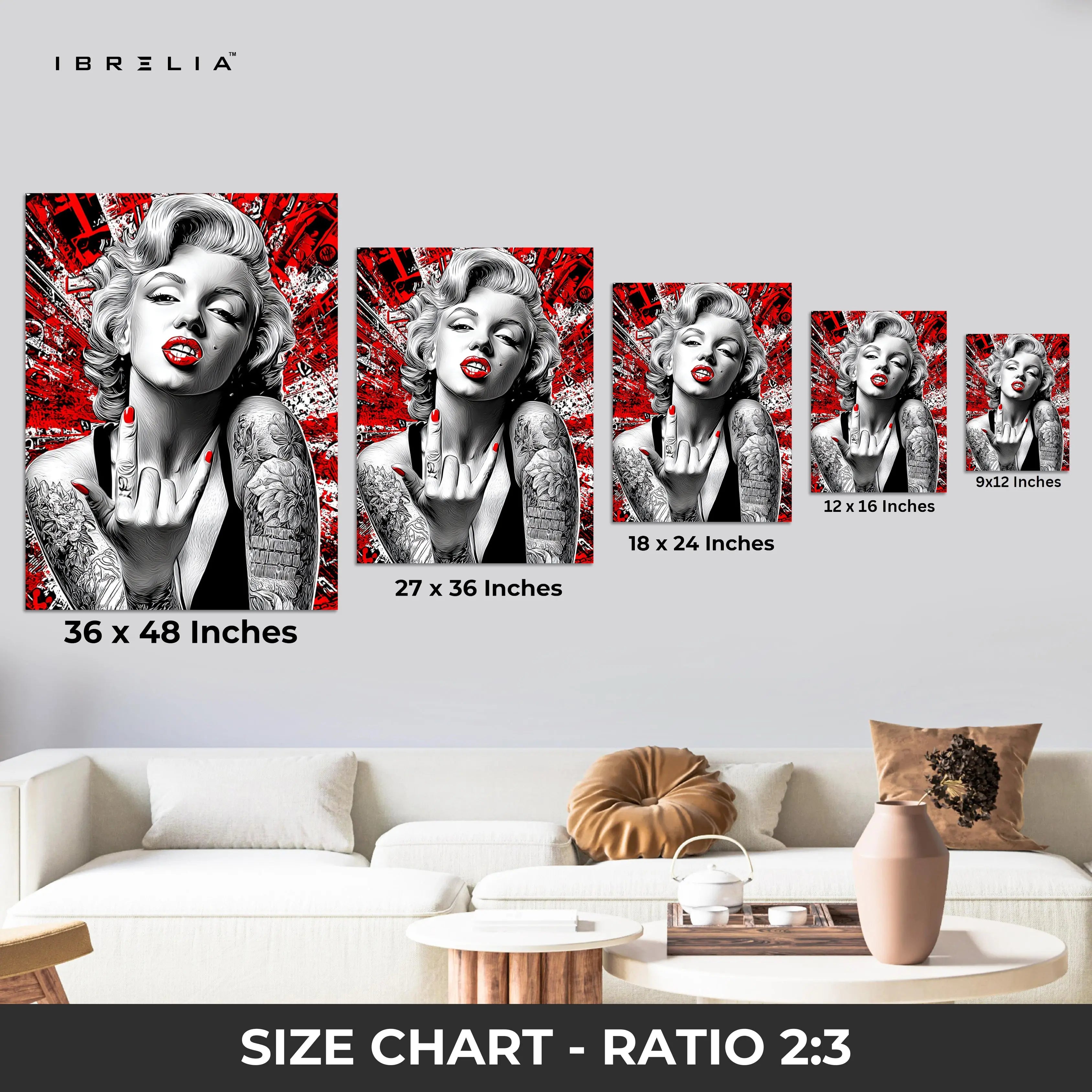Rebel Marilyn Tattoo Wall Frame | 4K Ultra Wrap Frame Wall Art in Pakistan | IBRELIA™ IBRELIA