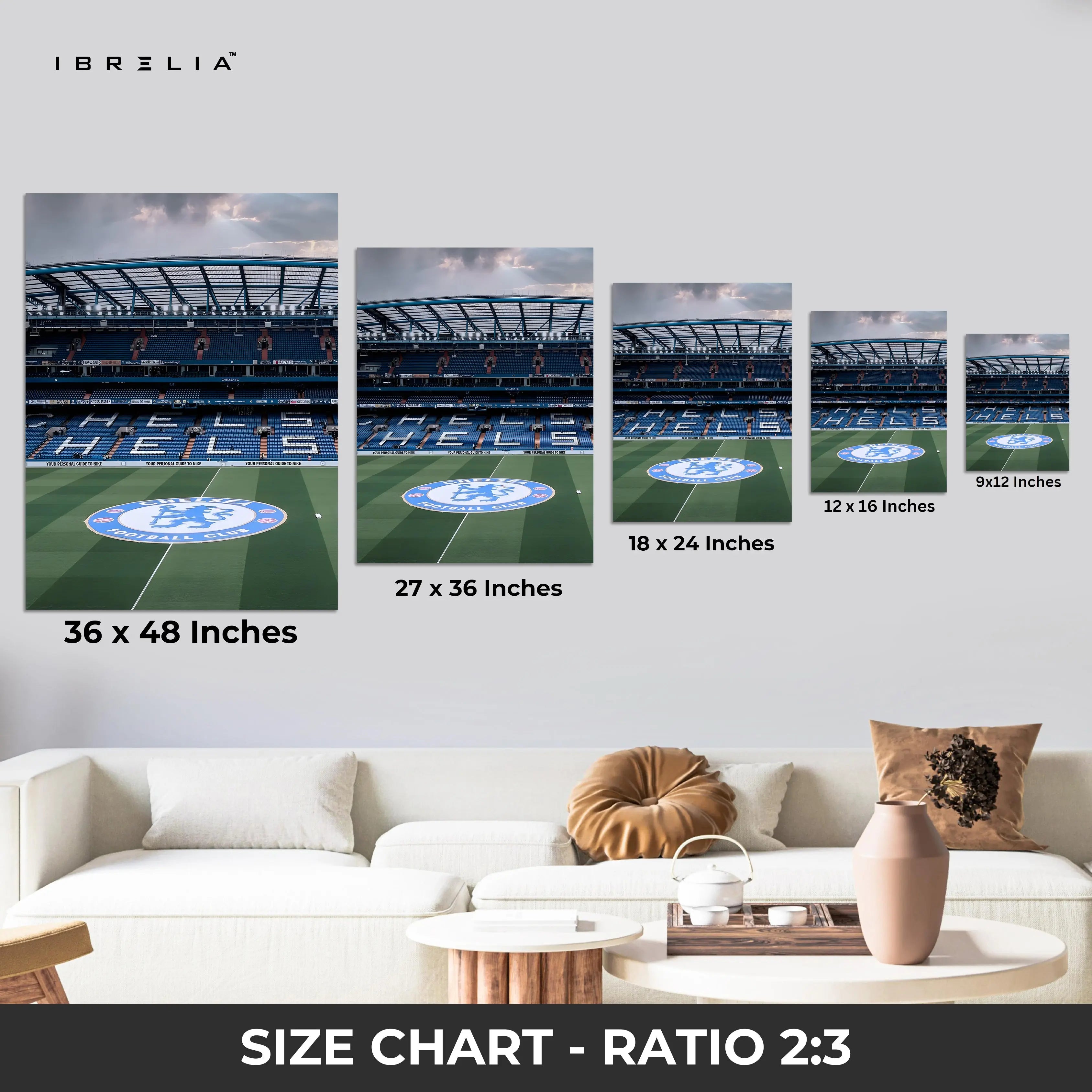 Chelsea FC Stadium Wall Art – Stamford Bridge Edition | IBRELIA™ IBRELIA
