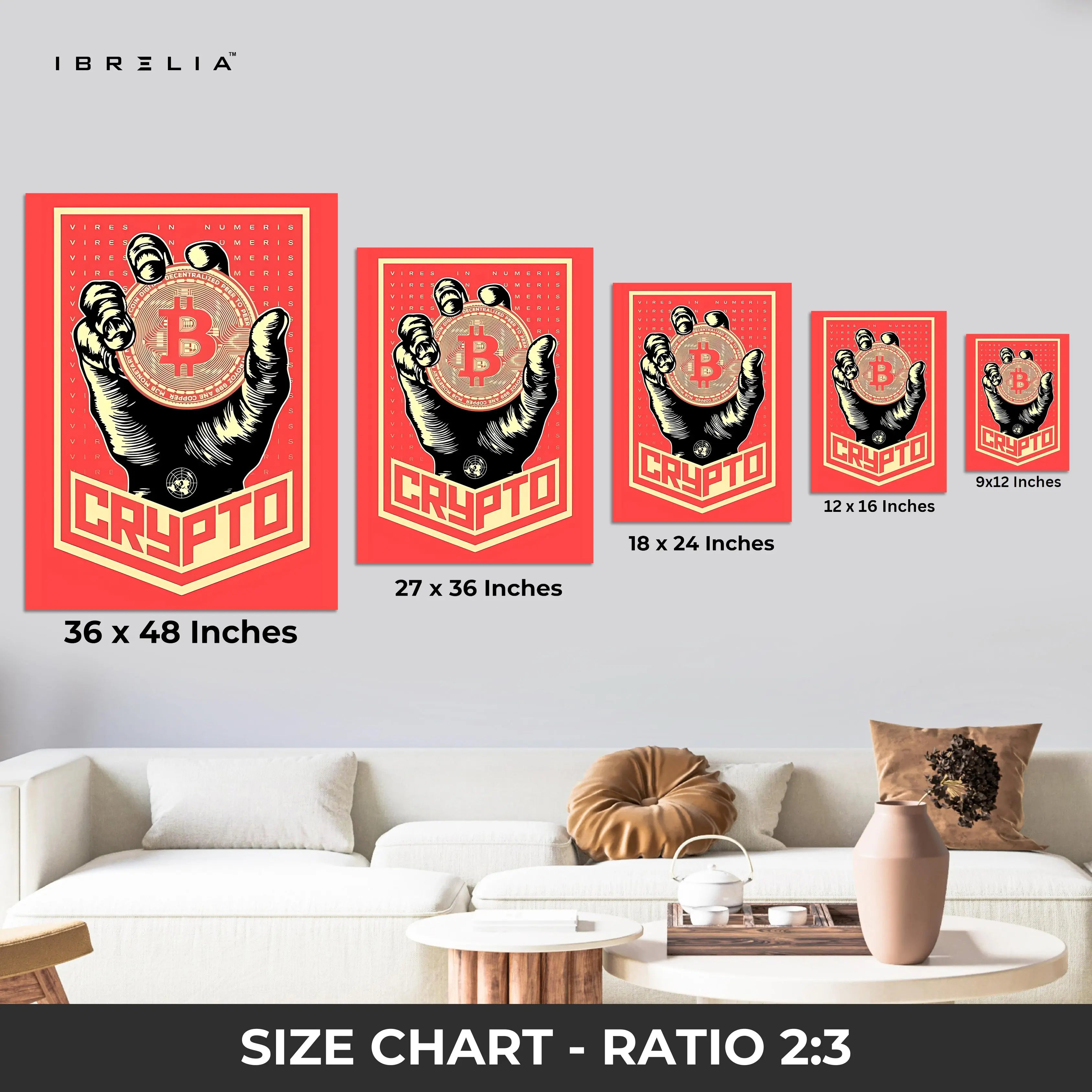 Crypto Bitcoin Wall Art – Power in Numbers Edition | IBRELIA™ IBRELIA