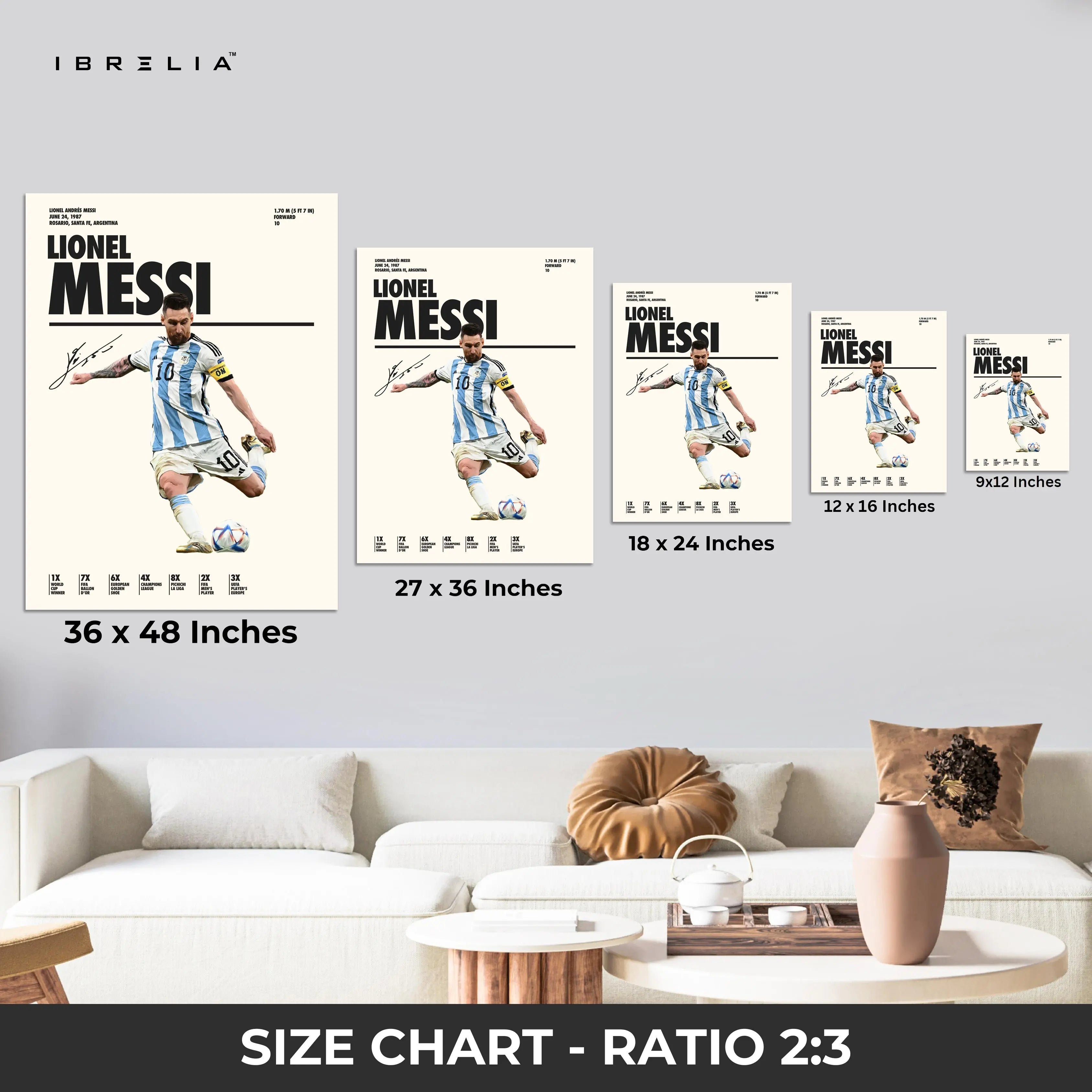 Lionel Messi Argentina Kick Pose – 4K Ultra Wrap Frame Wall Art in Pakistan | IBRELIA™ IBRELIA