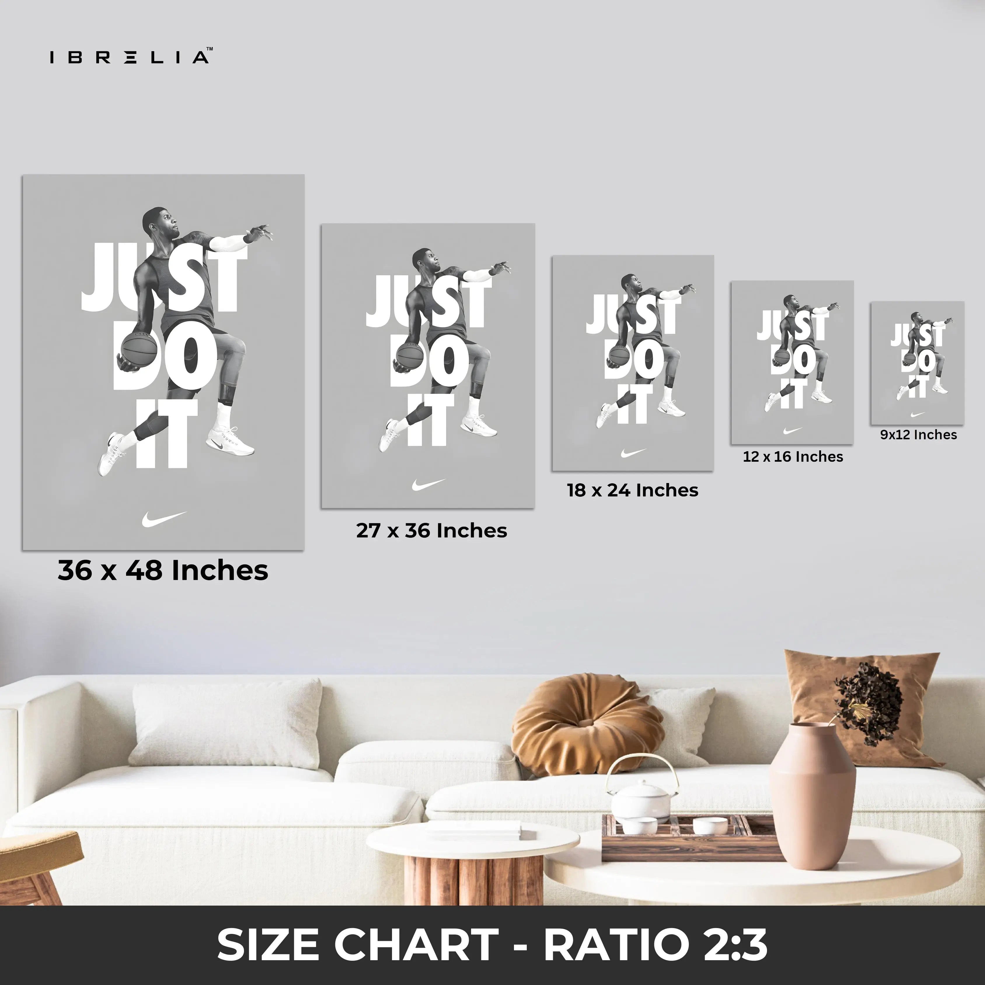 Just Do It – Basketball Motivation Wall Frame | 4K Ultra Wrap Frame Wall Art in Pakistan | IBRELIA™ IBRELIA