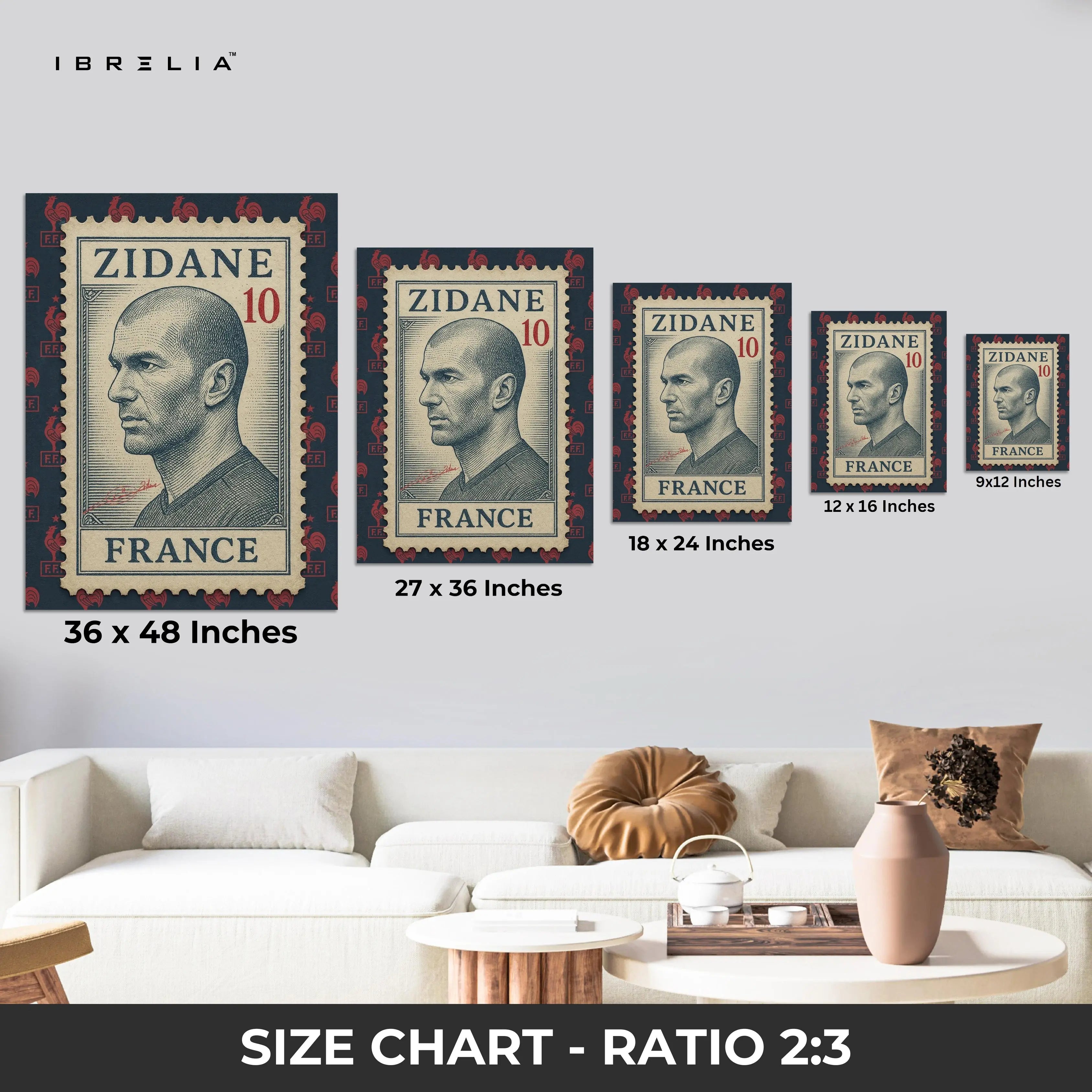 Zidane Stamp Edition – 4K Ultra Wrap Frame Wall Art in Pakistan | IBRELIA™ IBRELIA