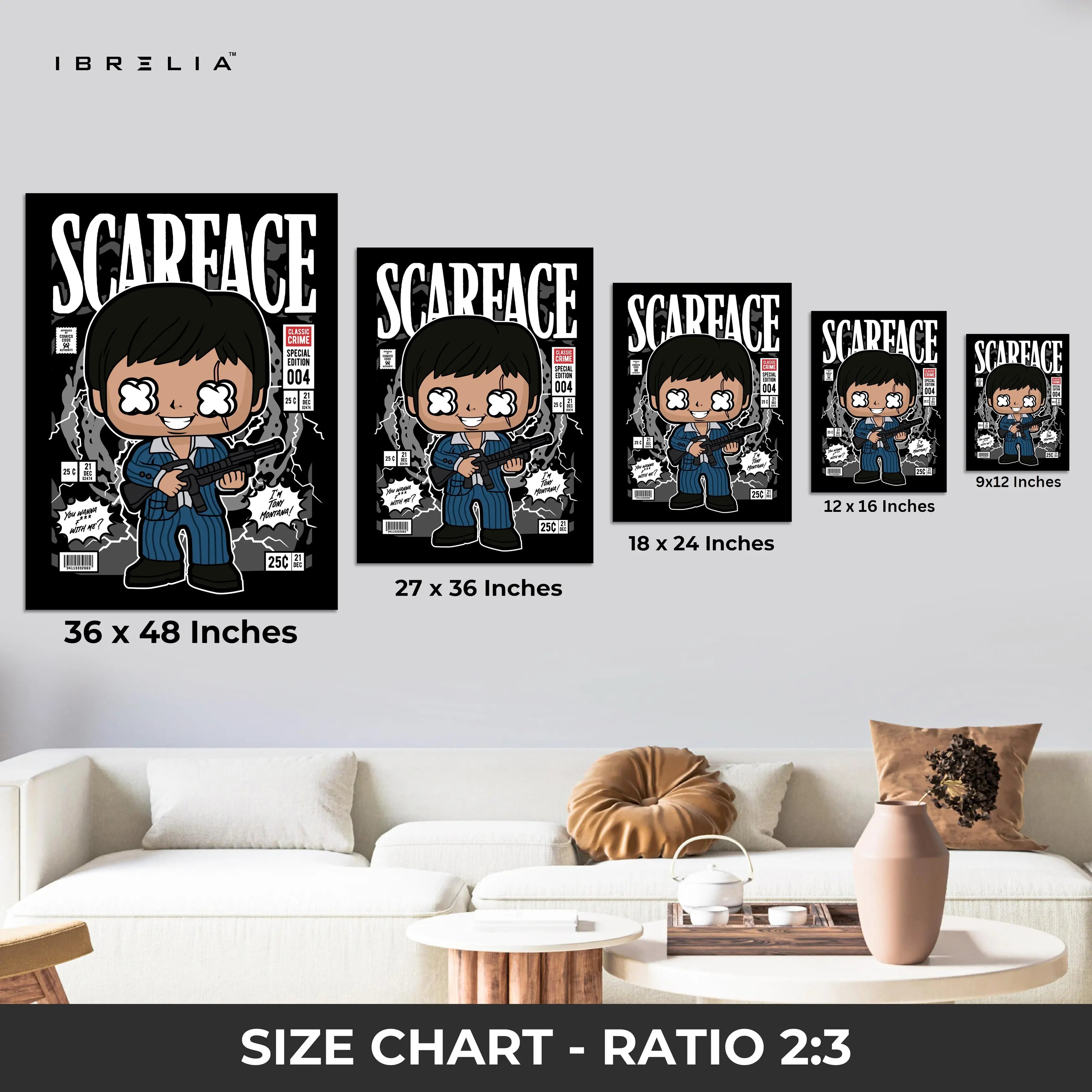 Scarface “Comic Pop Edition” 4K Wall Art in Pakistan | IBRELIA™ IBRELIA