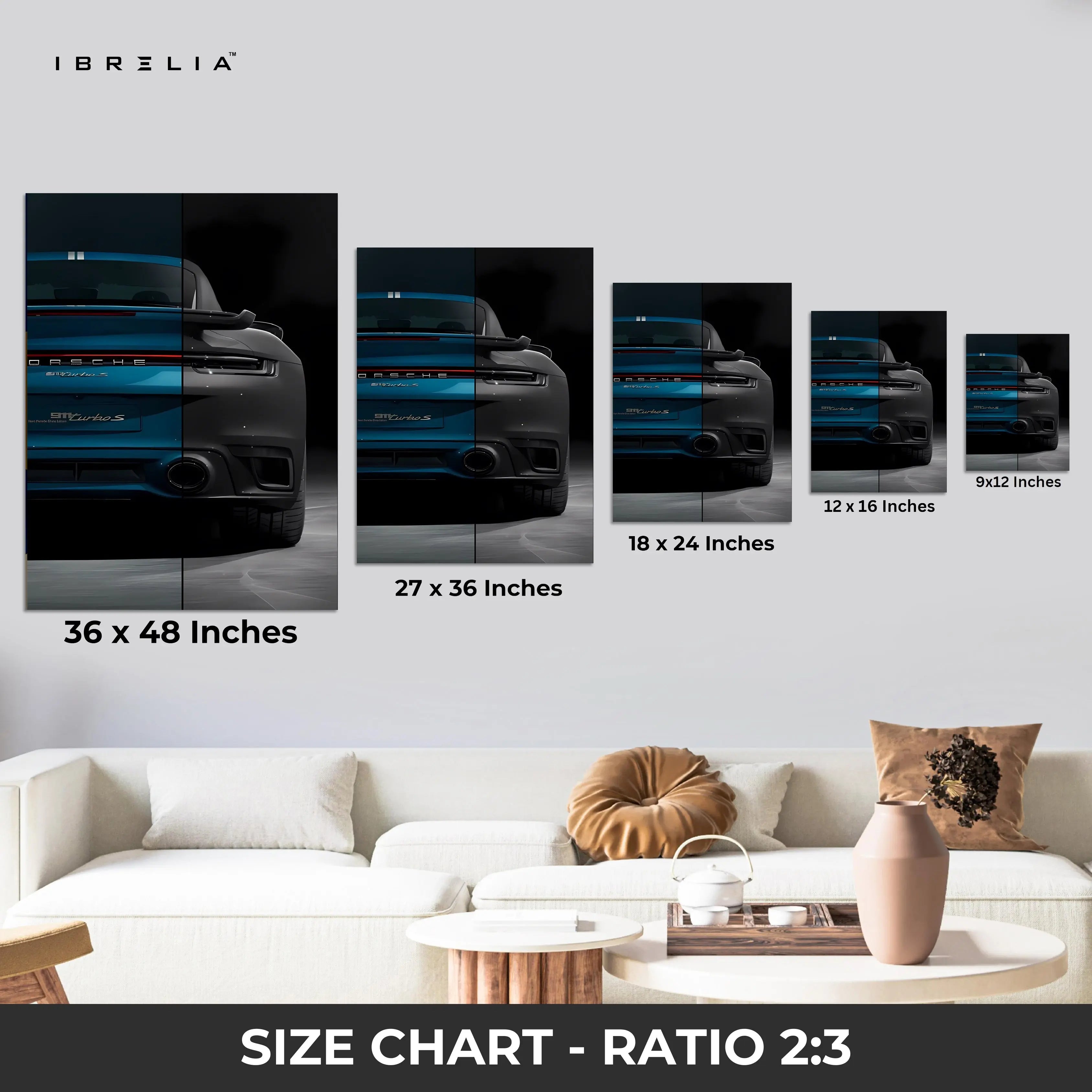 Porsche 911 Turbo S 4K Ultra Wrap Frame Wall Art in Pakistan | IBRELIA™ IBRELIA