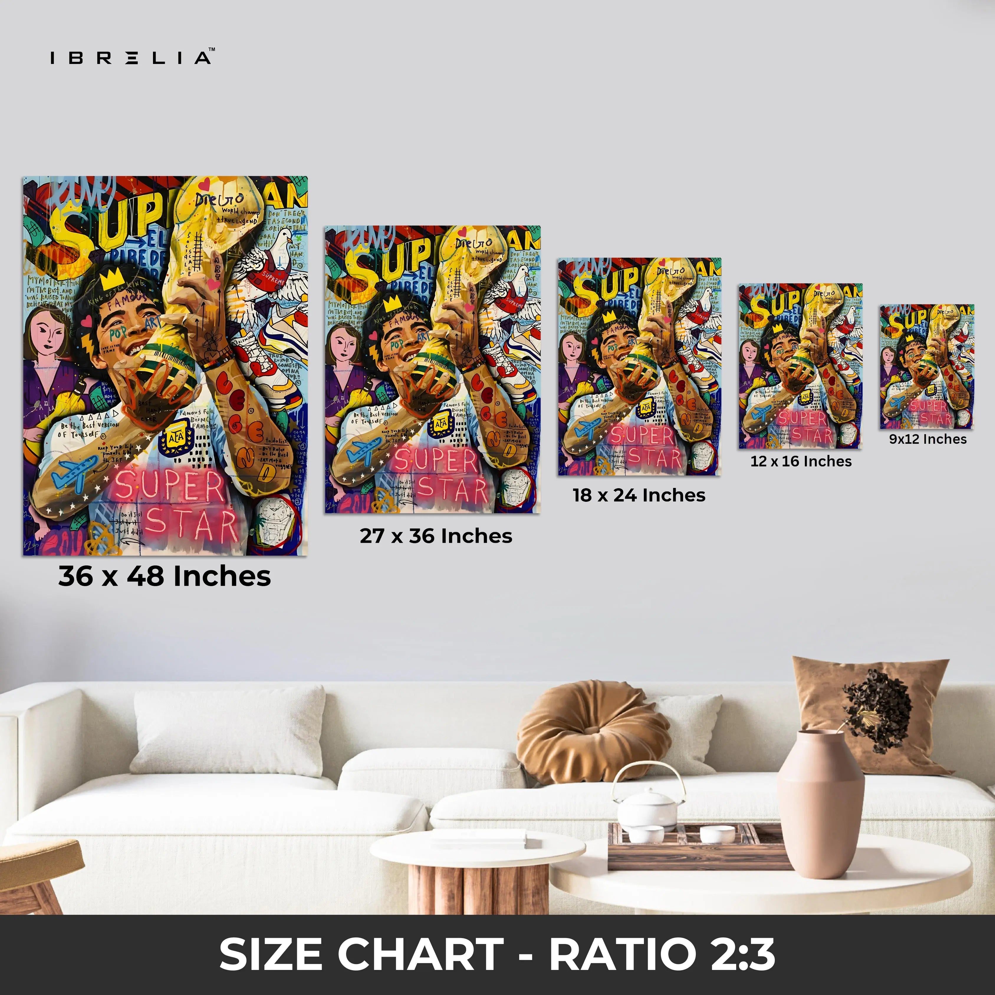 Lionel Messi “Superstar” Graffiti 4K Wall Art in Pakistan | IBRELIA™ IBRELIA