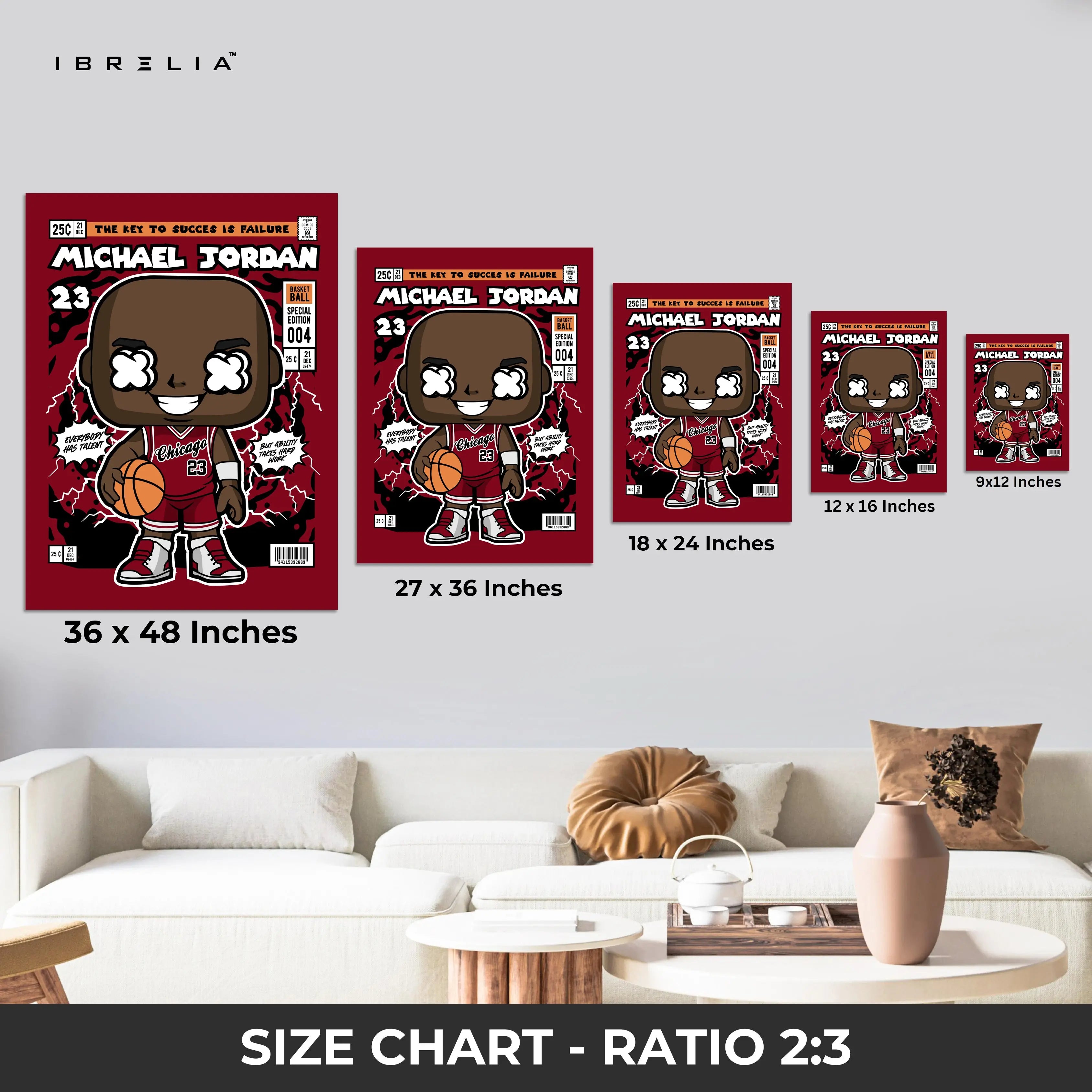 Michael Jordan “Chicago Legend” Pop Art Comic Edition – 4K Ultra Wrap Frame Wall Art in Pakistan | IBRELIA™ IBRELIA