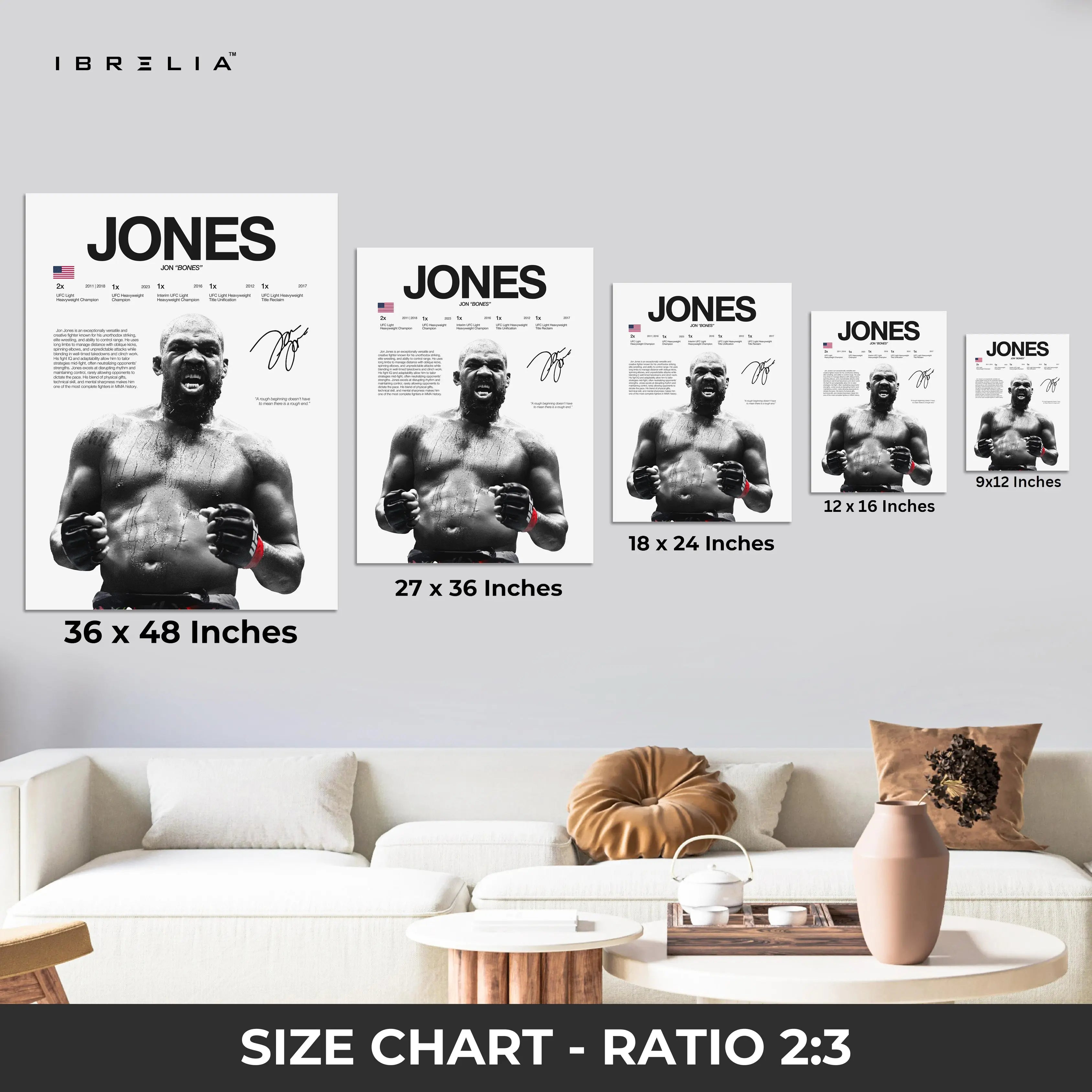 Jon Jones “Bones” – UFC Champion 4K Ultra Wrap Frame Wall Art in Pakistan | IBRELIA™ IBRELIA