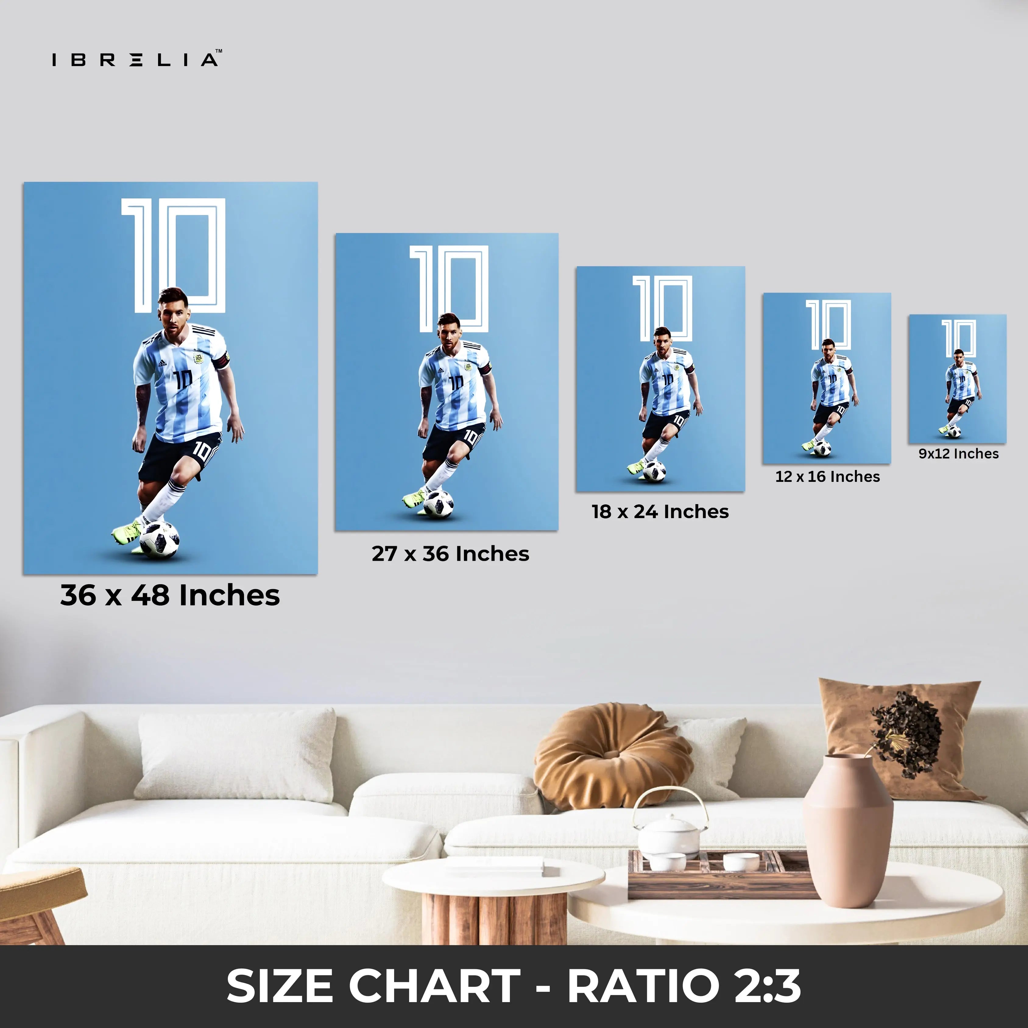 Lionel Messi Argentina #10 – World Champion Edition Wall Frame | 4K Ultra Wrap Frame Wall Art in Pakistan | IBRELIA™ IBRELIA