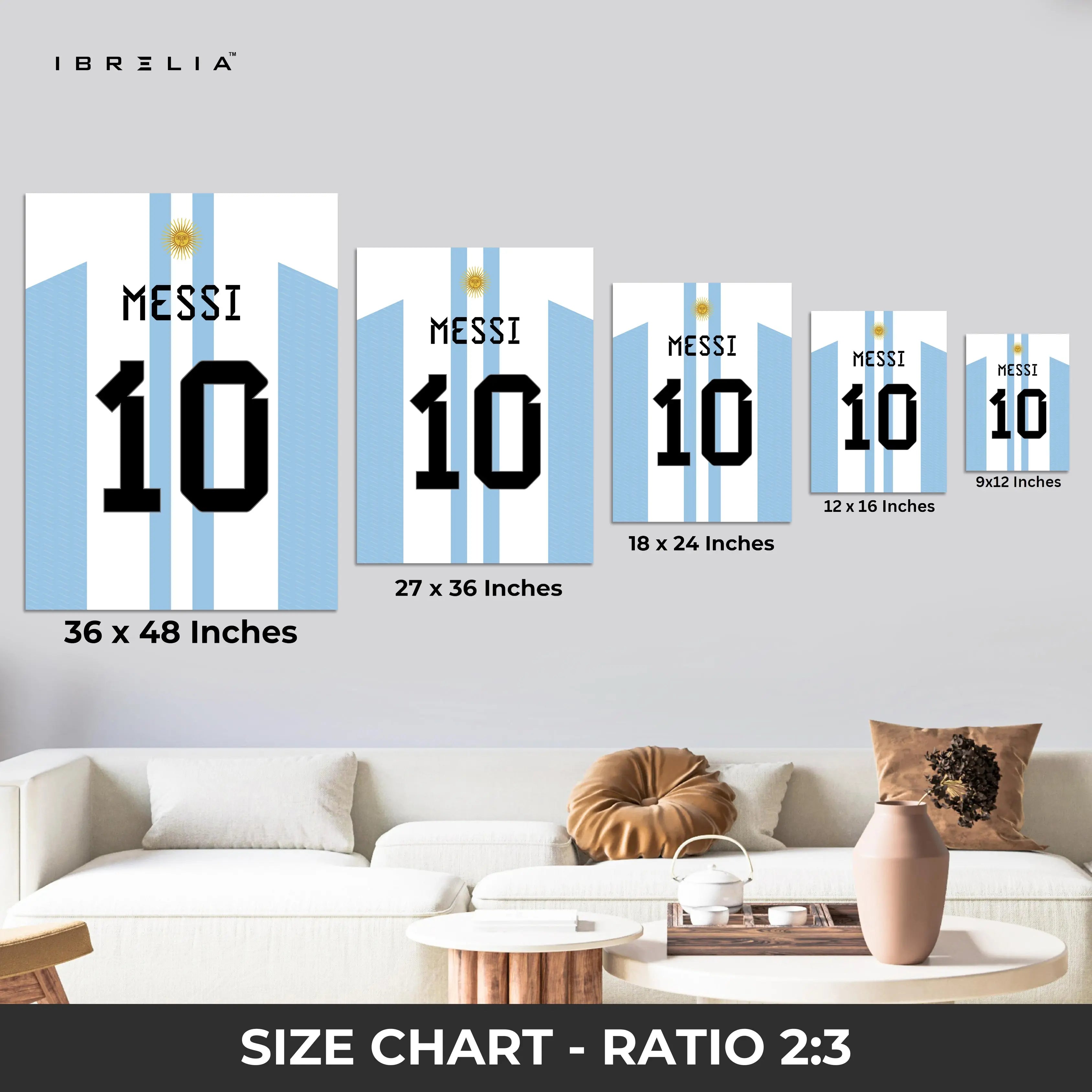 Lionel Messi Argentina No.10 Jersey – 4K Ultra Wrap Frame Wall Art in Pakistan | IBRELIA™ IBRELIA