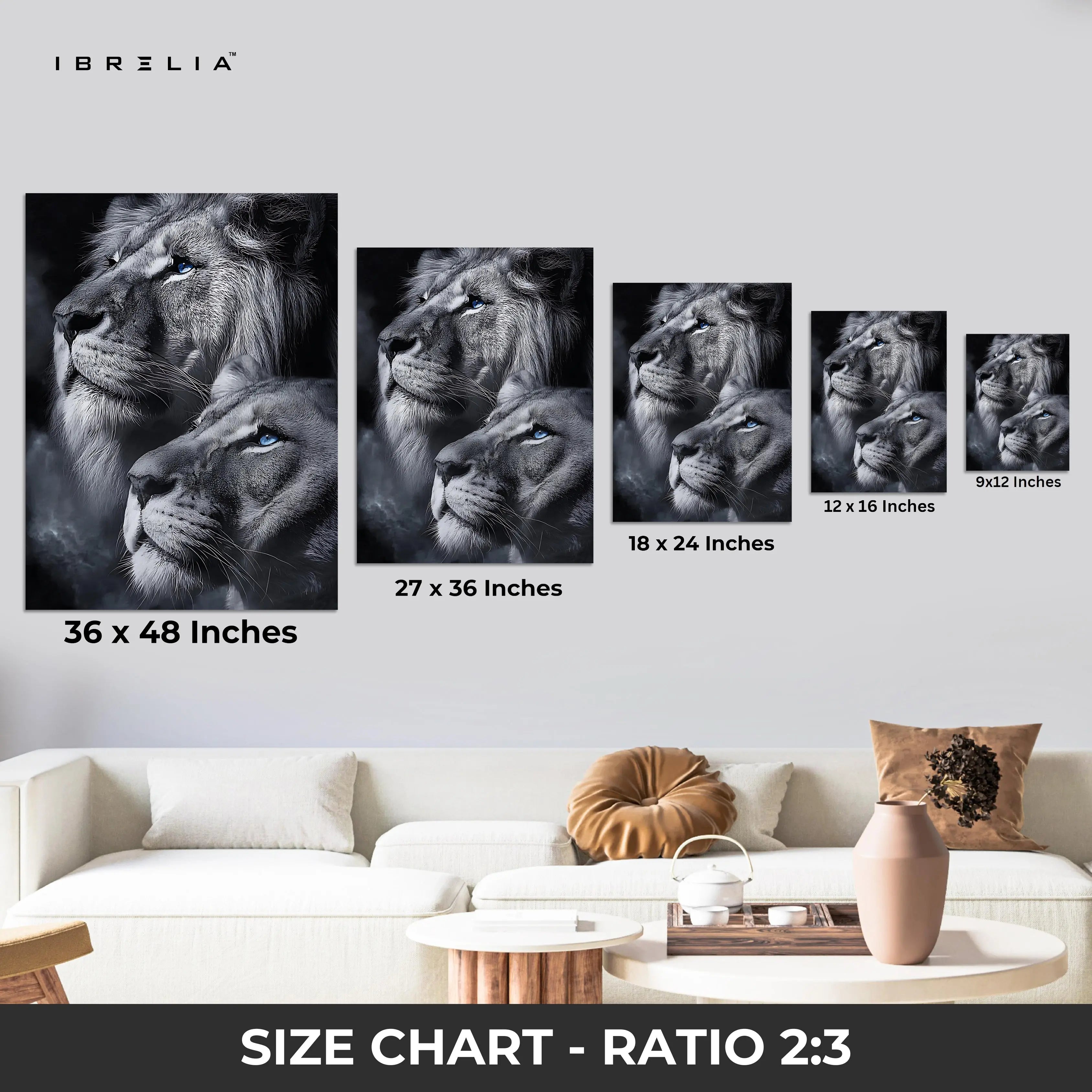 Majestic Lions – 4K Ultra Wrap Frame Wall Art in Pakistan | IBRELIA™ IBRELIA