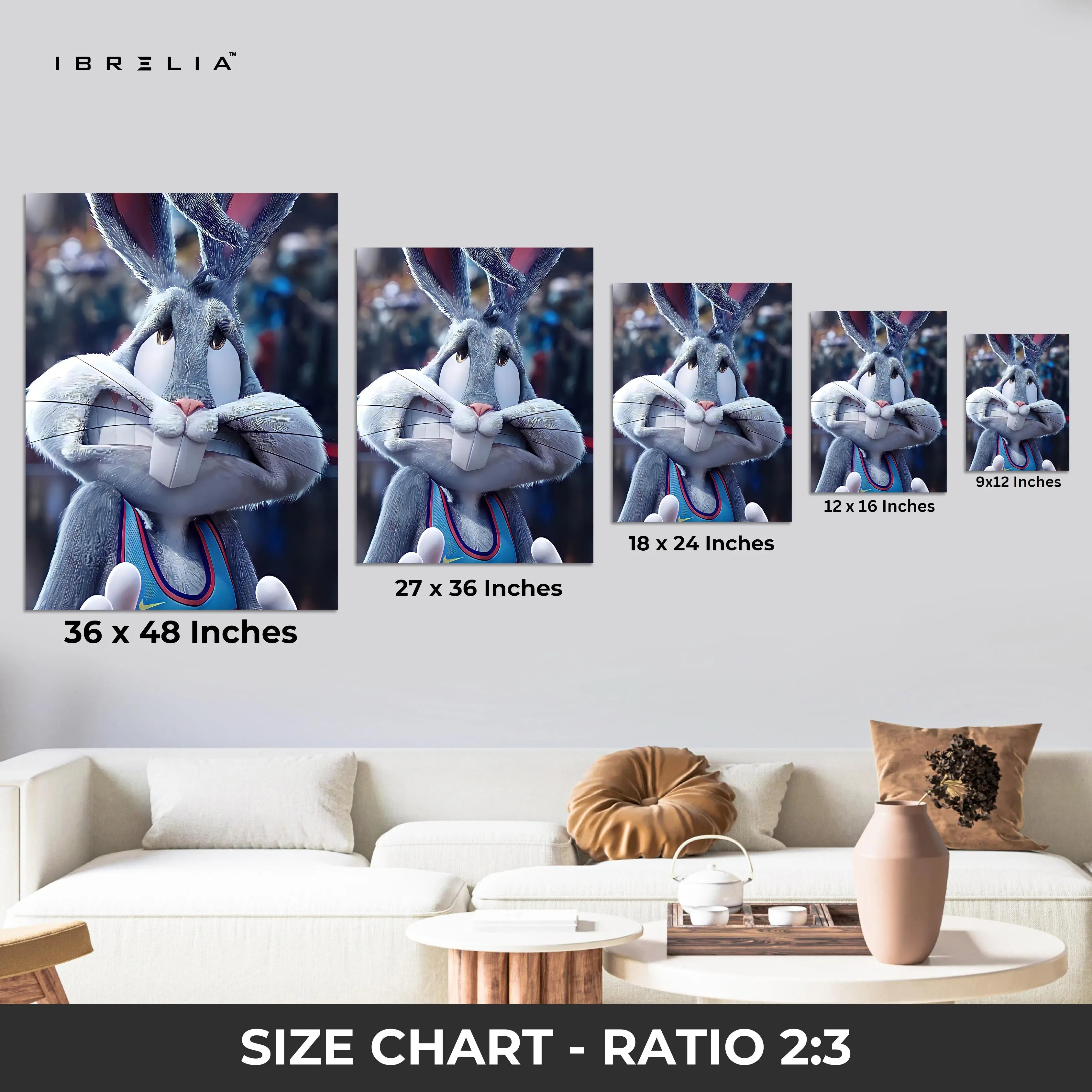 Bugs Bunny Space Jam Wall Frame | 4K Ultra Wrap Frame Wall Art in Pakistan | IBRELIA™ IBRELIA