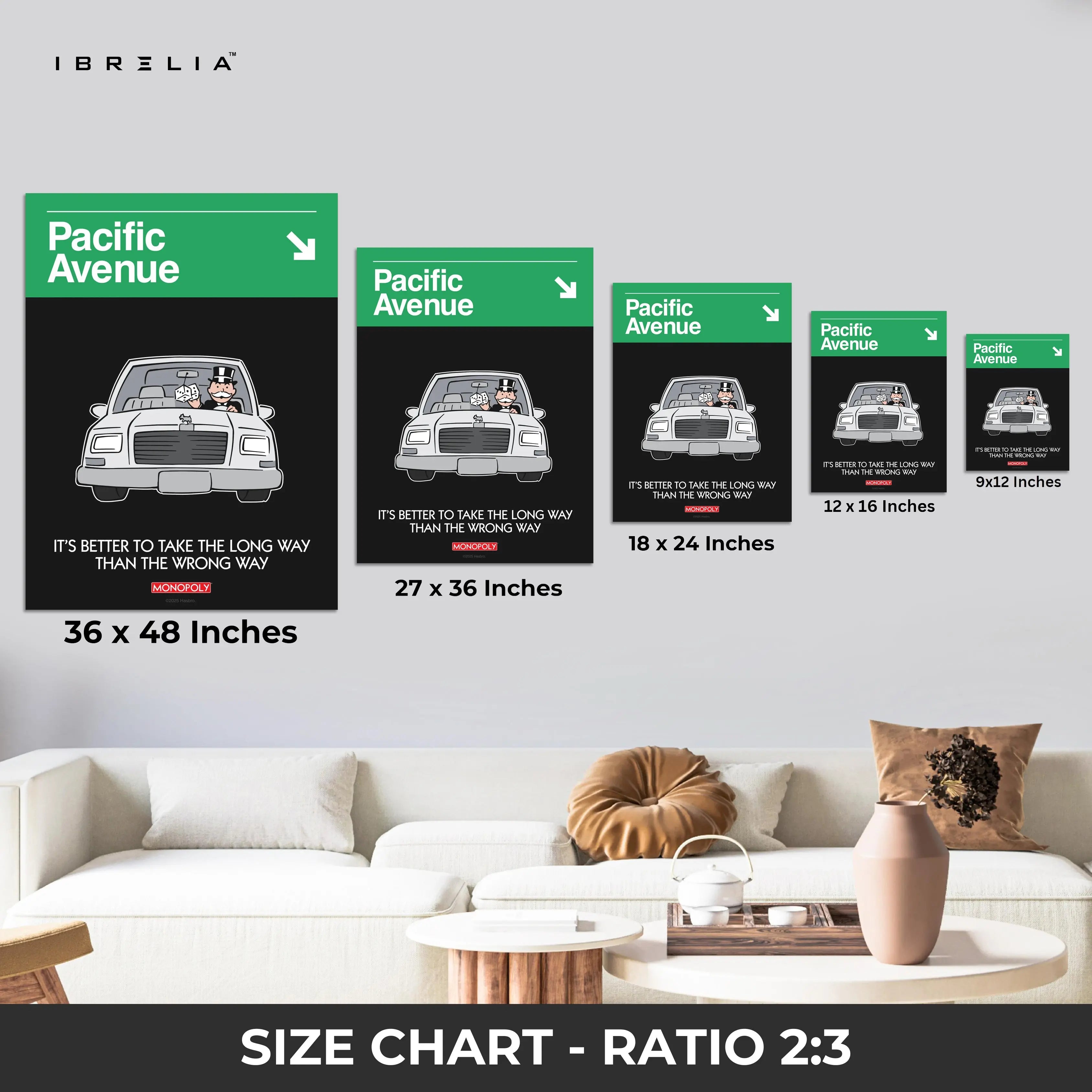 Monopoly “Pacific Avenue” Wall Art – Luxury Motivational Edition | IBRELIA™ IBRELIA