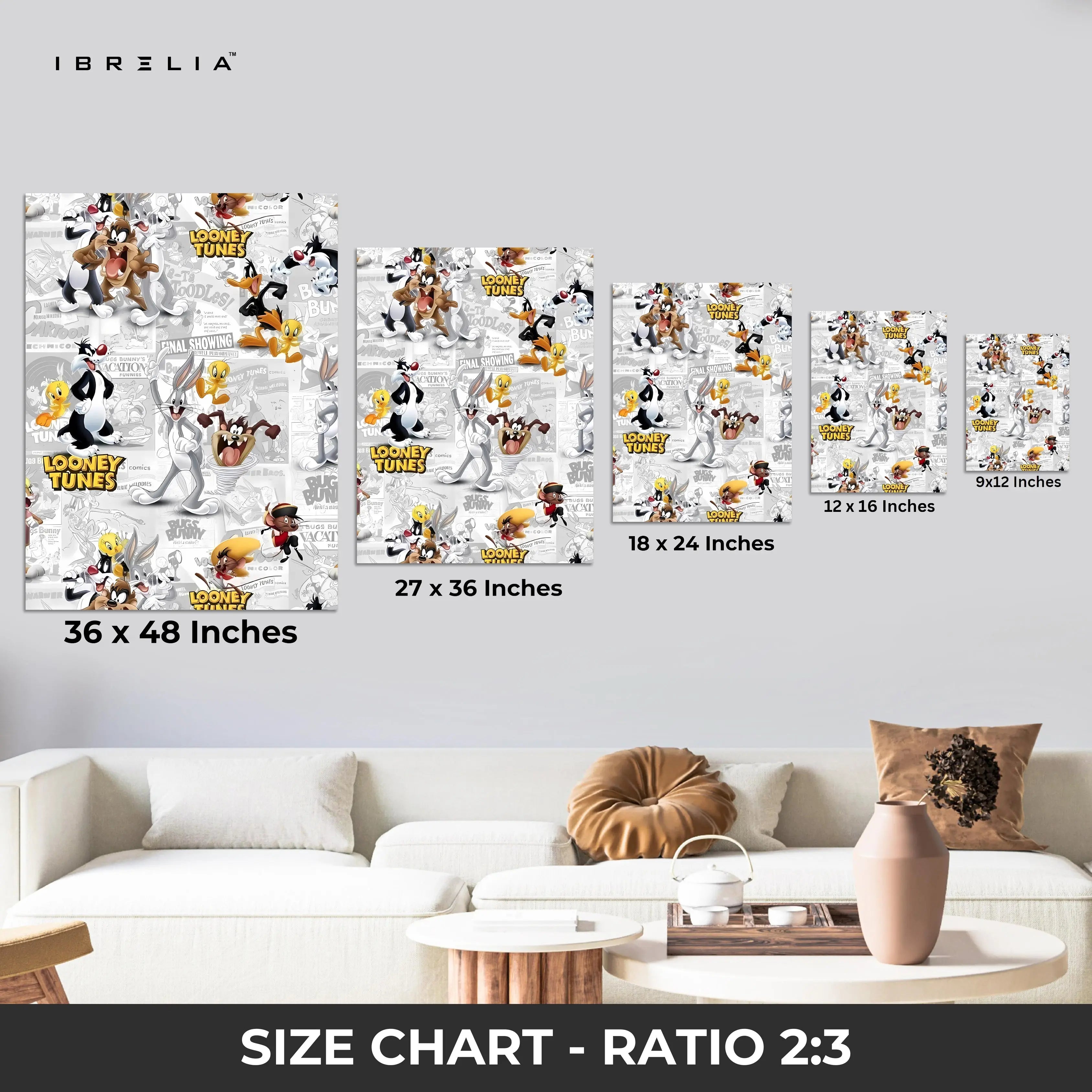 Looney Tunes Collage Wall Frame | 4K Ultra Wrap Frame Wall Art in Pakistan | IBRELIA™ IBRELIA