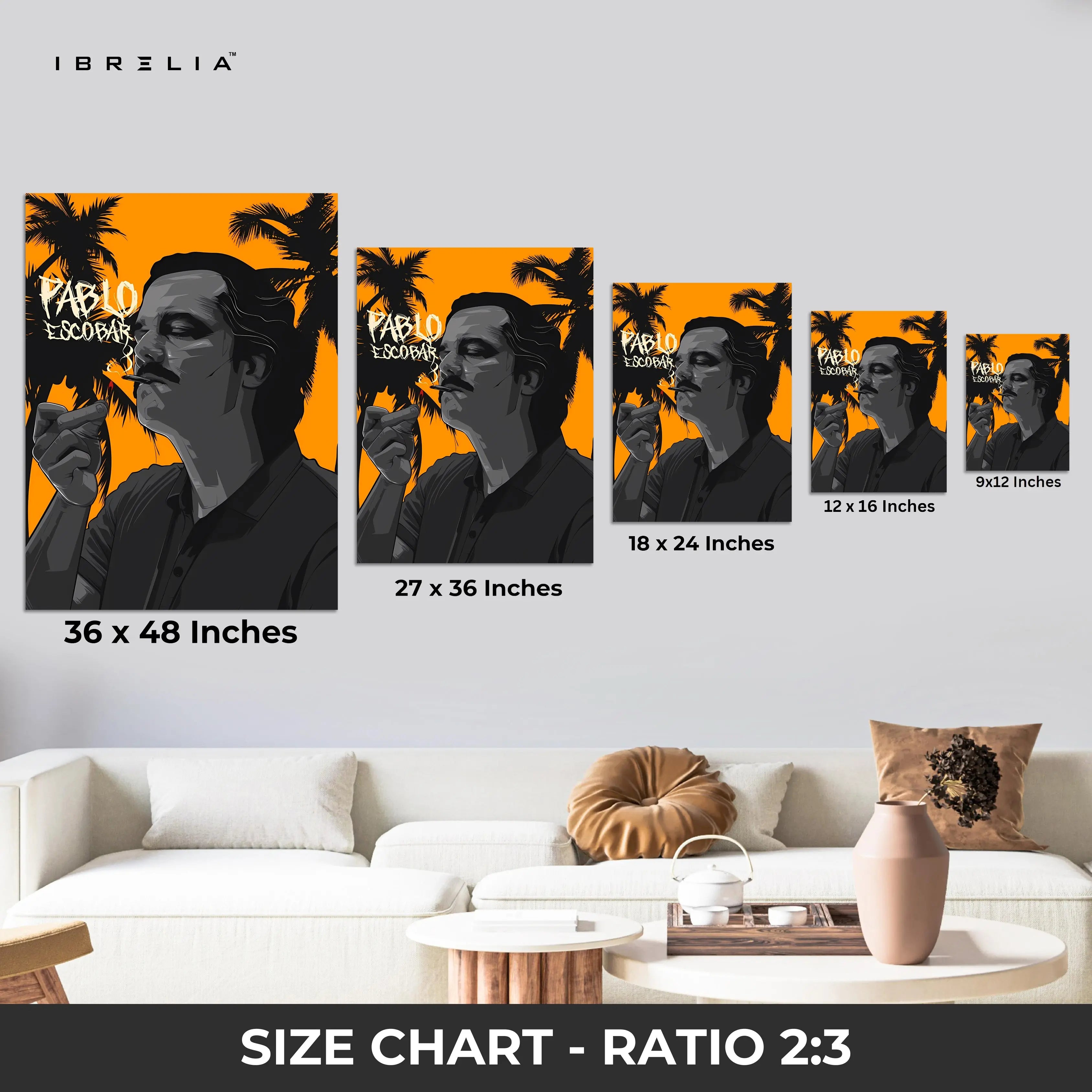 Pablo Escobar – Narcos-Inspired Wall Frame | 4K Ultra Wrap Frame Wall Art in Pakistan | IBRELIA™ IBRELIA