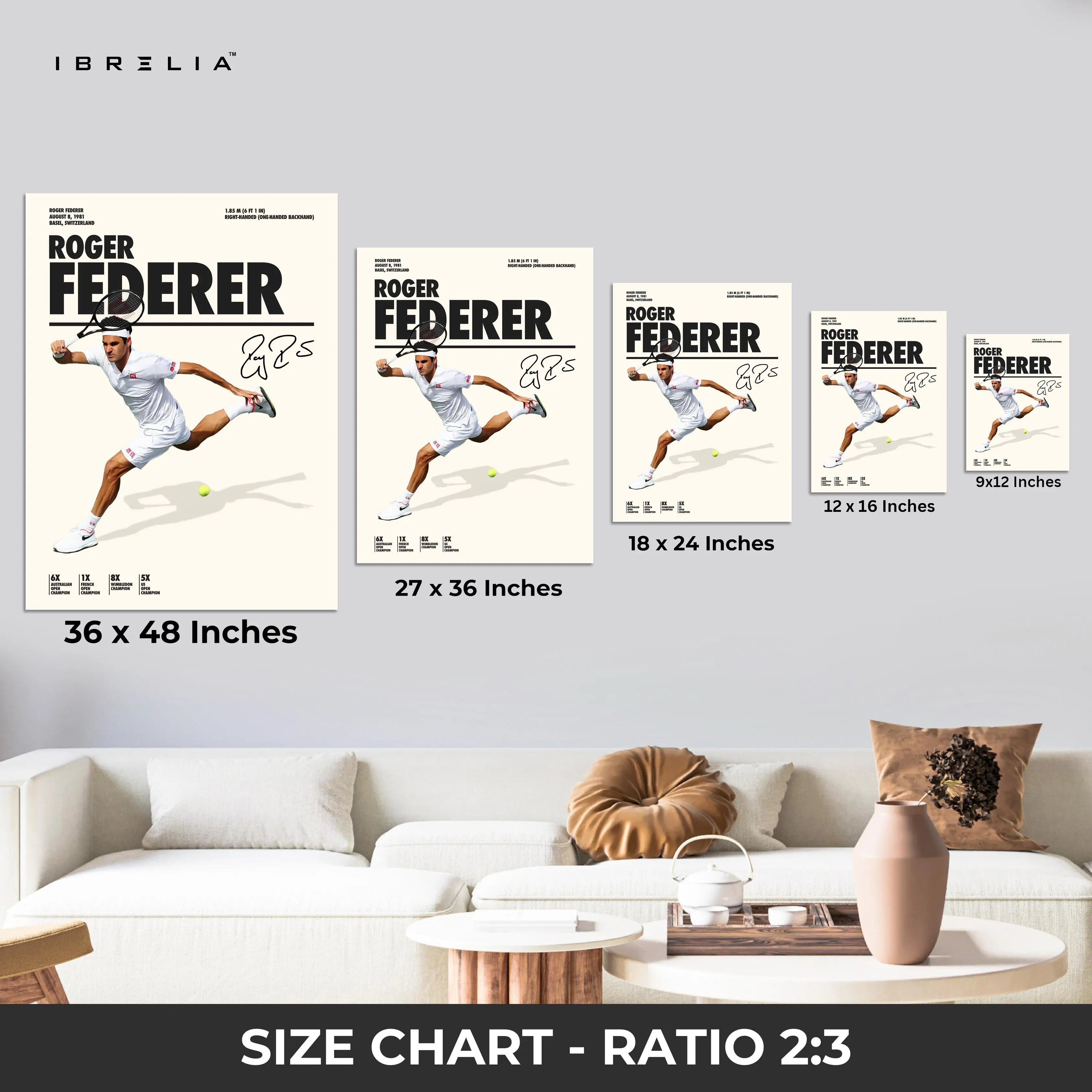 Roger Federer Tennis Legend – 4K Ultra Wrap Frame Wall Art in Pakistan | IBRELIA™ IBRELIA