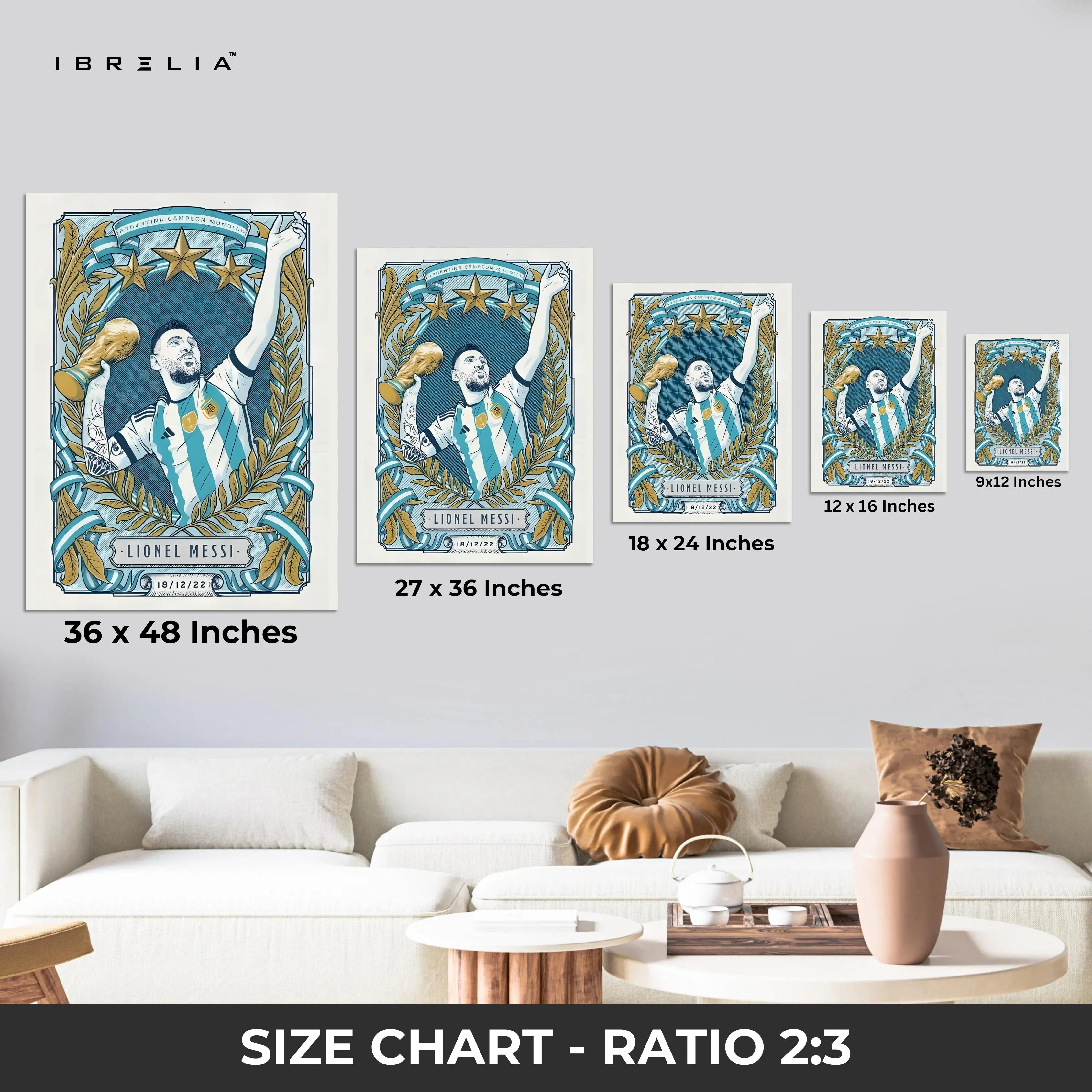 Lionel Messi Wall Art – World Cup Glory Edition | IBRELIA™ IBRELIA