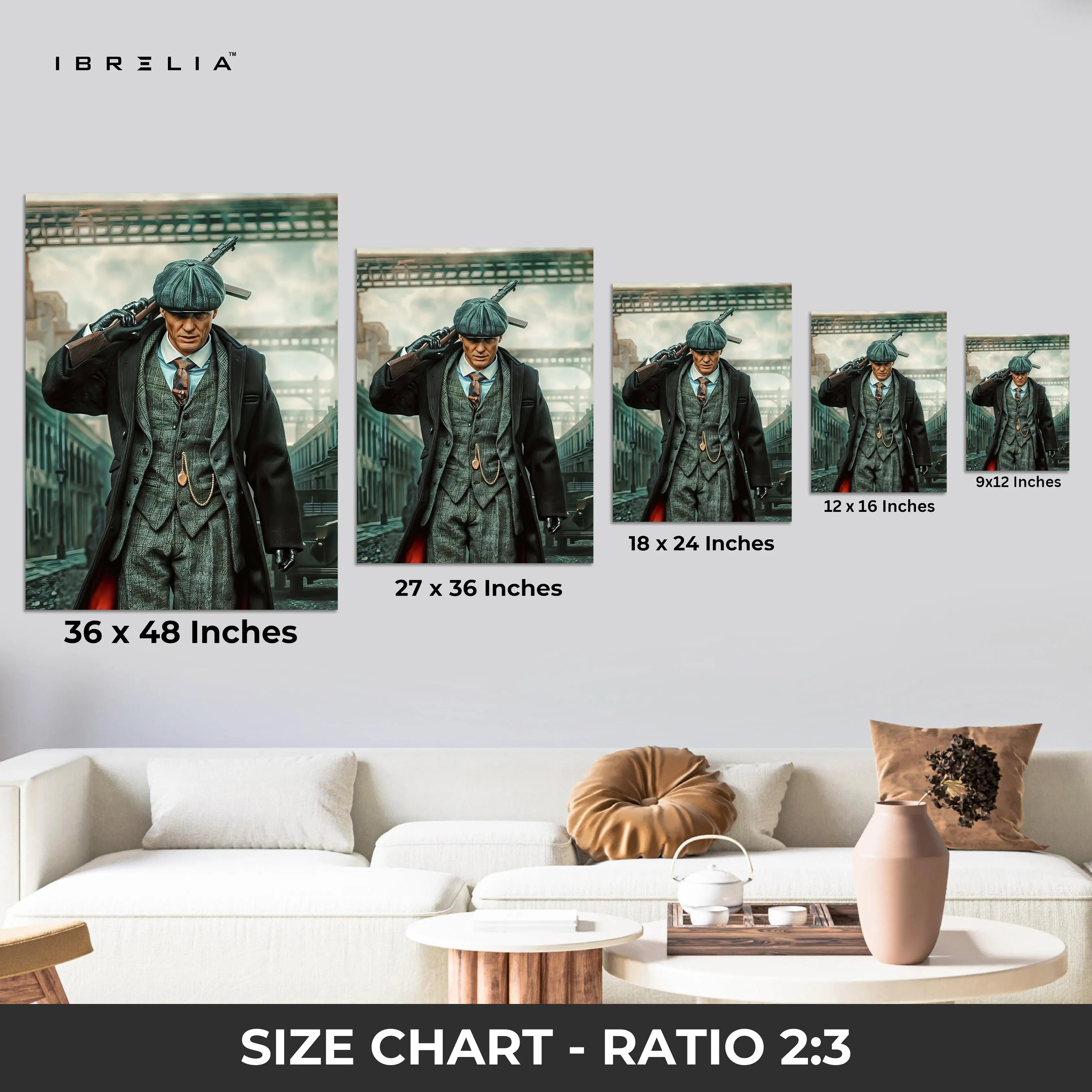 Thomas Shelby Peaky Blinders Gun Scene 4K Ultra Wrap Frame Wall Art in Pakistan | IBRELIA™ IBRELIA
