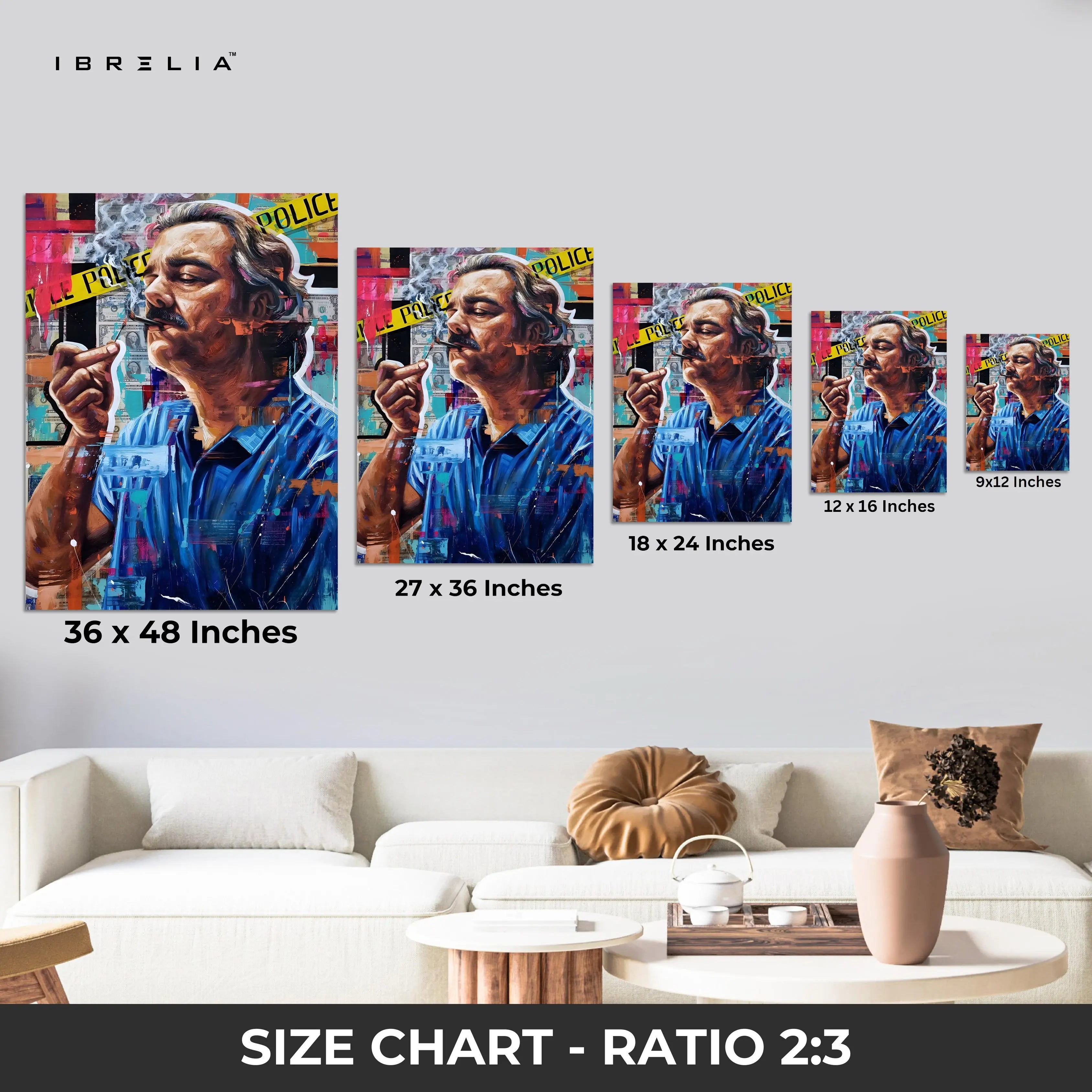 Pablo Escobar “Narcos Money Power” 4K Wall Art in Pakistan | IBRELIA™ IBRELIA