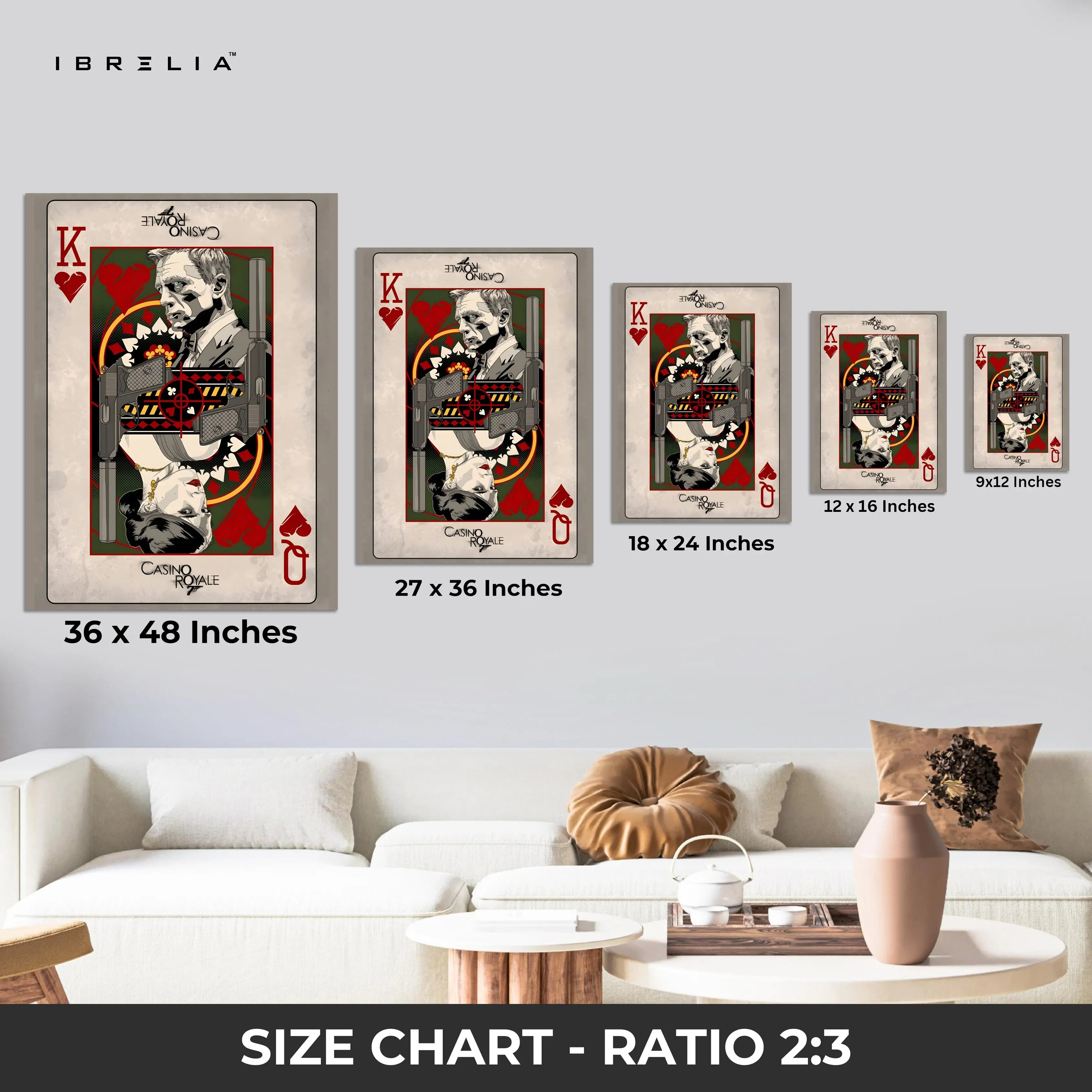 Casino Royale – James Bond King of Hearts Wall Frame | 4K Ultra Wrap Frame Wall Art in Pakistan | IBRELIA™ IBRELIA