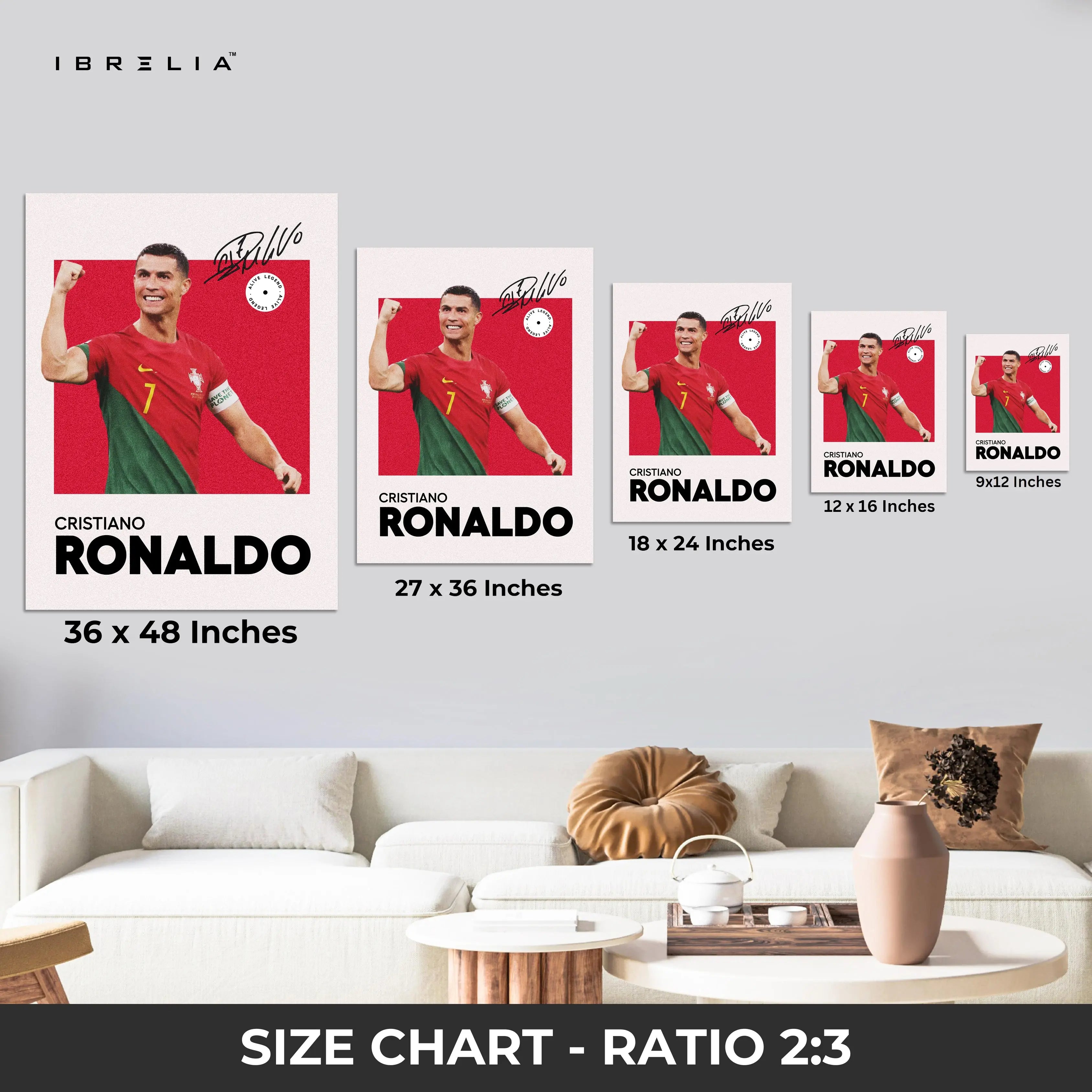Cristiano Ronaldo Portugal Champion – 4K Ultra Wrap Frame Wall Art in Pakistan | IBRELIA™ IBRELIA