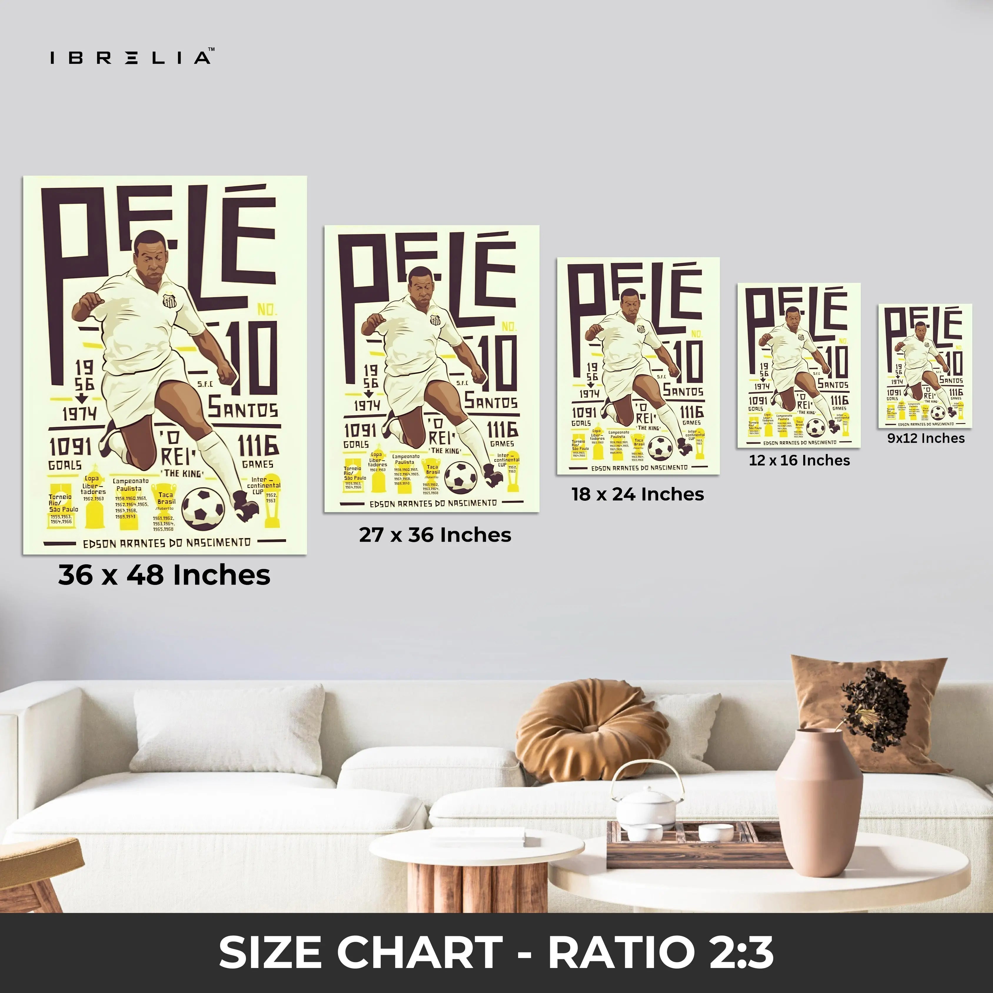 Pelé Wall Art – Santos Legacy Edition | IBRELIA™ IBRELIA