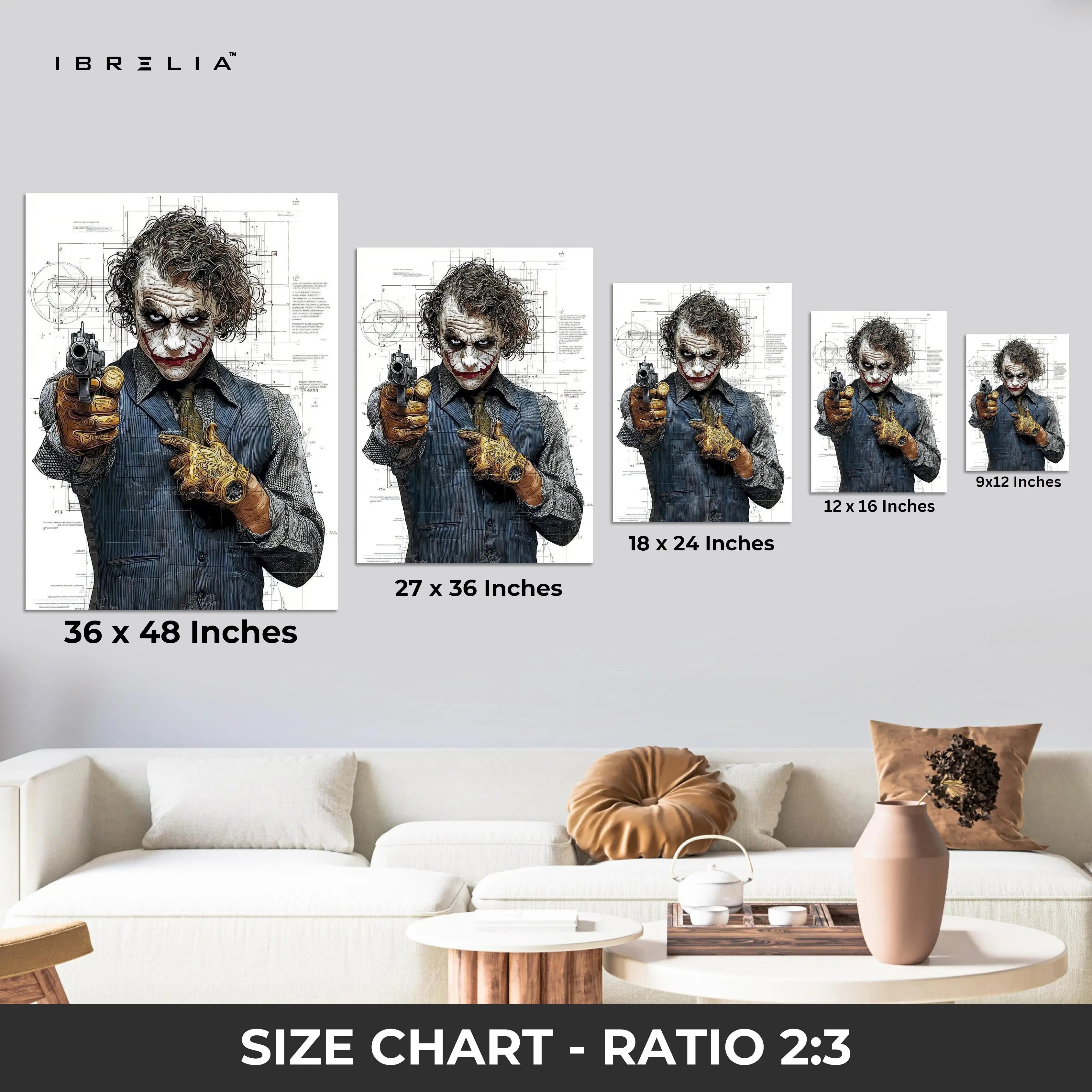Blueprint Joker 4K Ultra HD Wall Art in Pakistan | IBRELIA™ IBRELIA